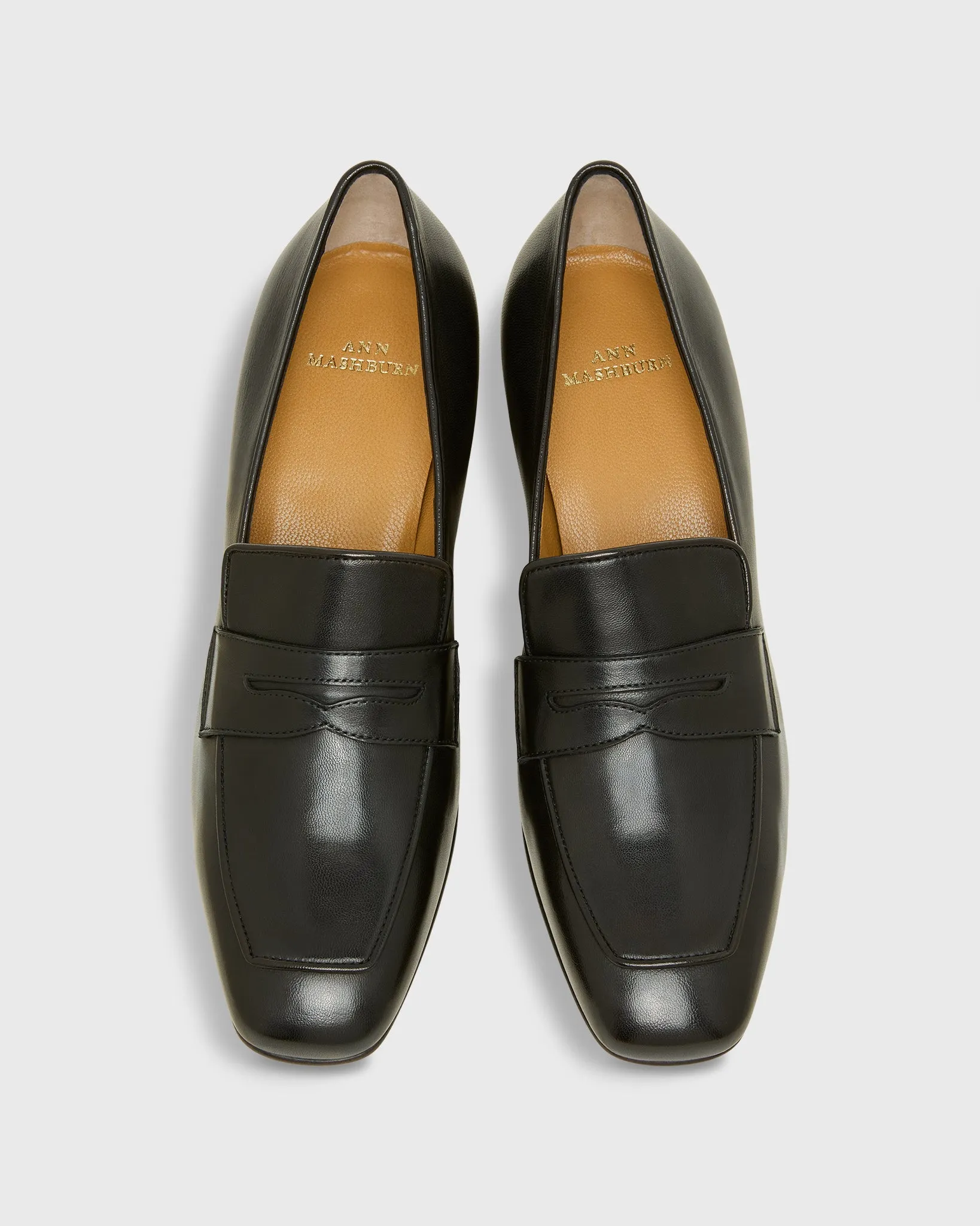 Loafer Heel in Black Leather sold by Mashburn product image thumbnail 2