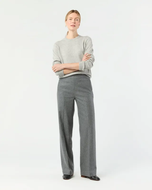 Hutton Pant in Heather Grey Stretch Flannel sold by Mashburn