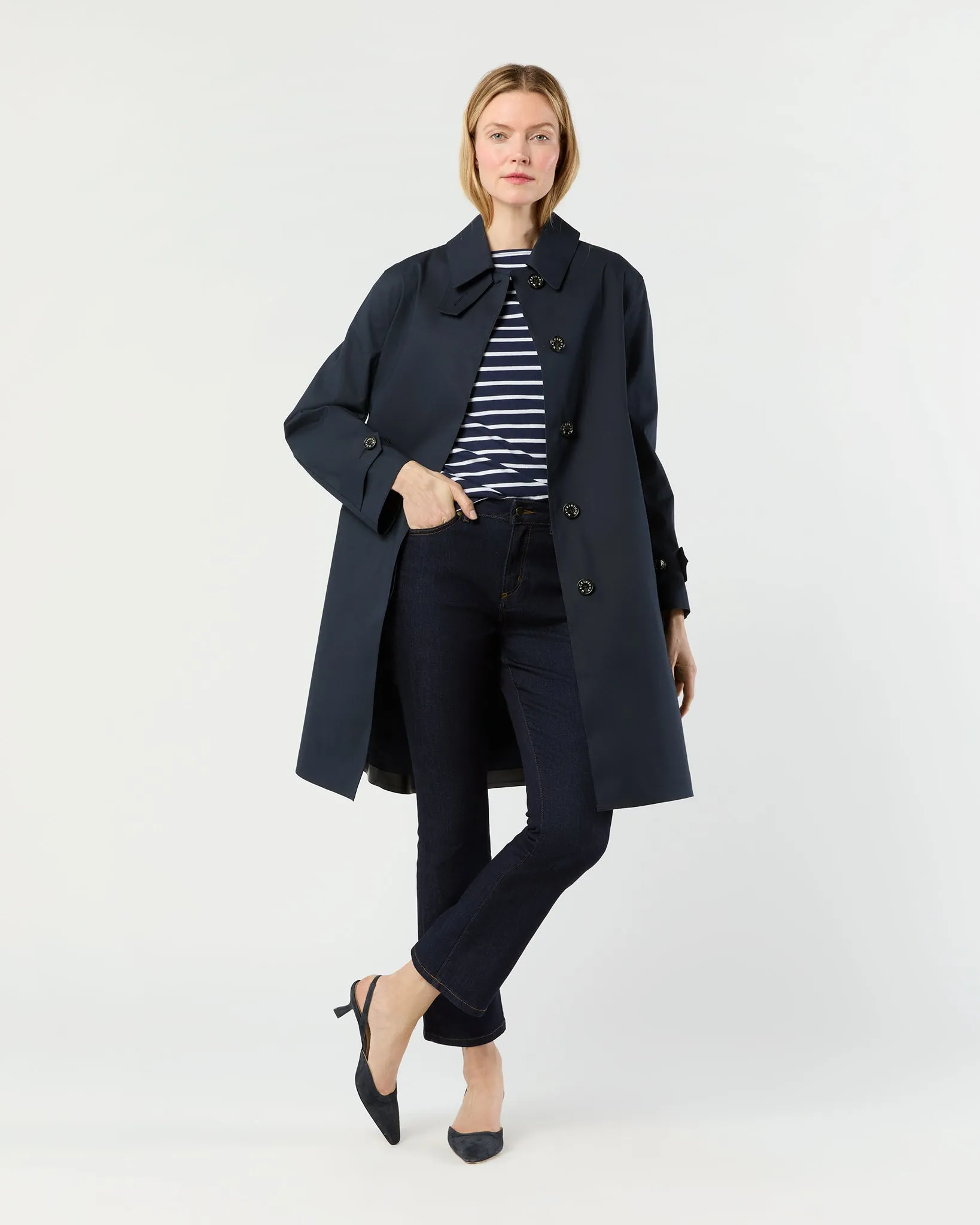 Banton Coat in Navy sold by Mashburn