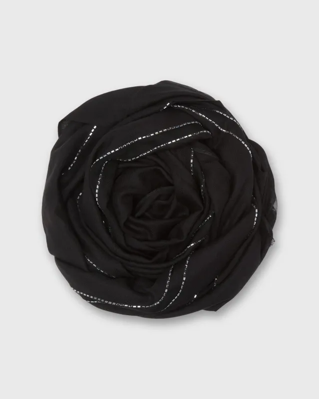 Sheer Geometric Art Scarf in Black sold by Mashburn