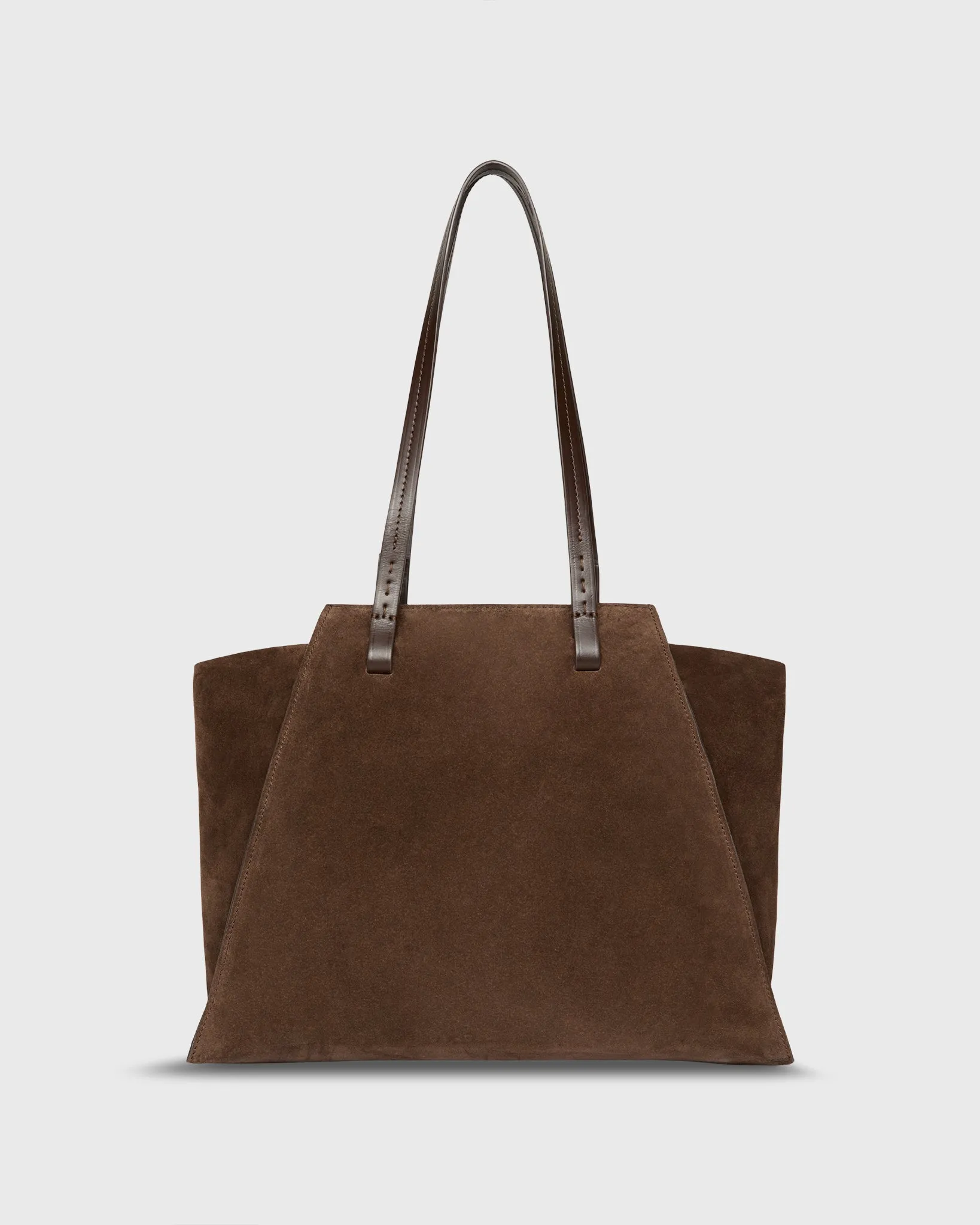 Evie Tote in Dark Brown Suede/Leather sold by Mashburn