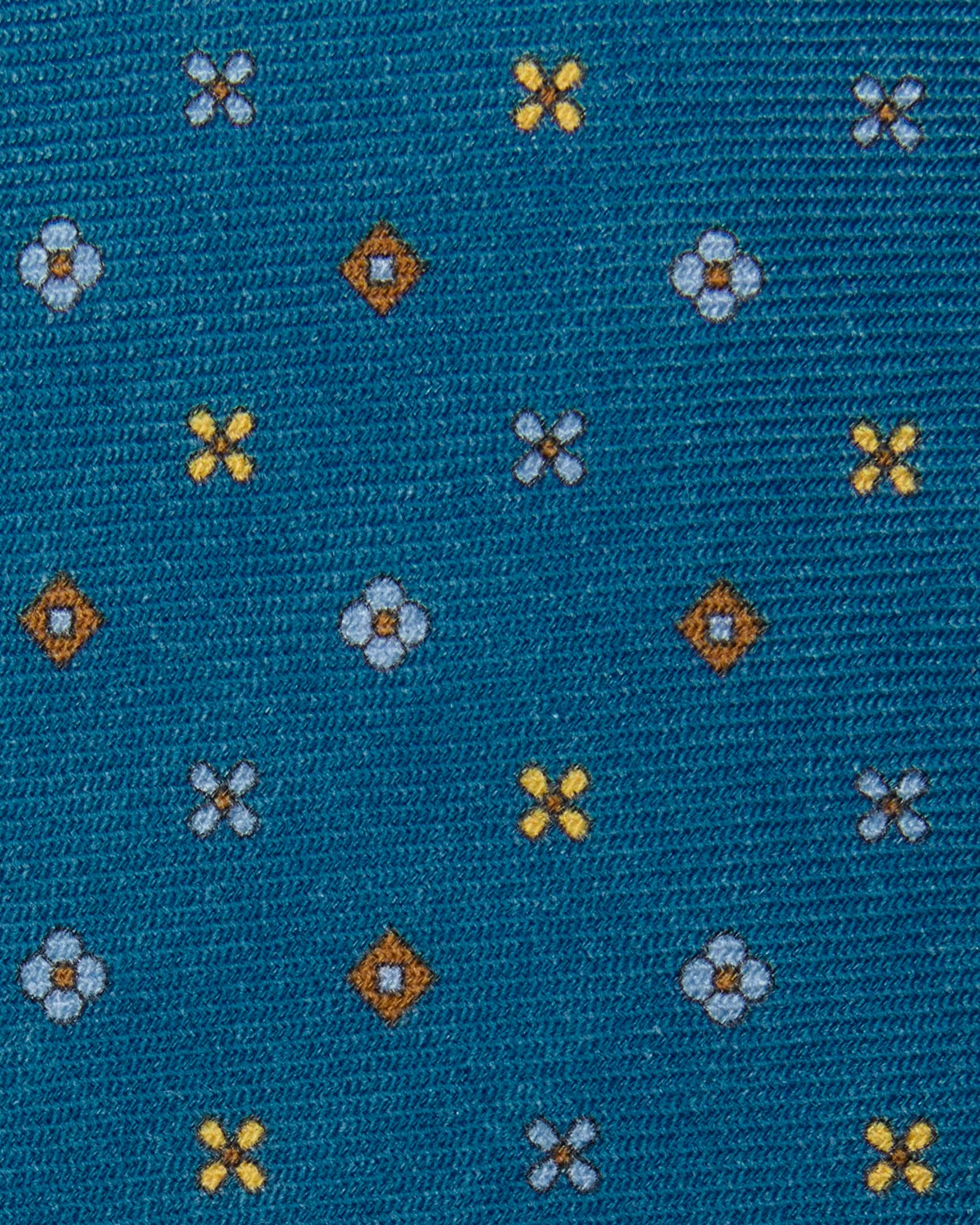 Wool Print Tie in Blue/Sky/Yellow Foulard sold by Mashburn product image thumbnail 2