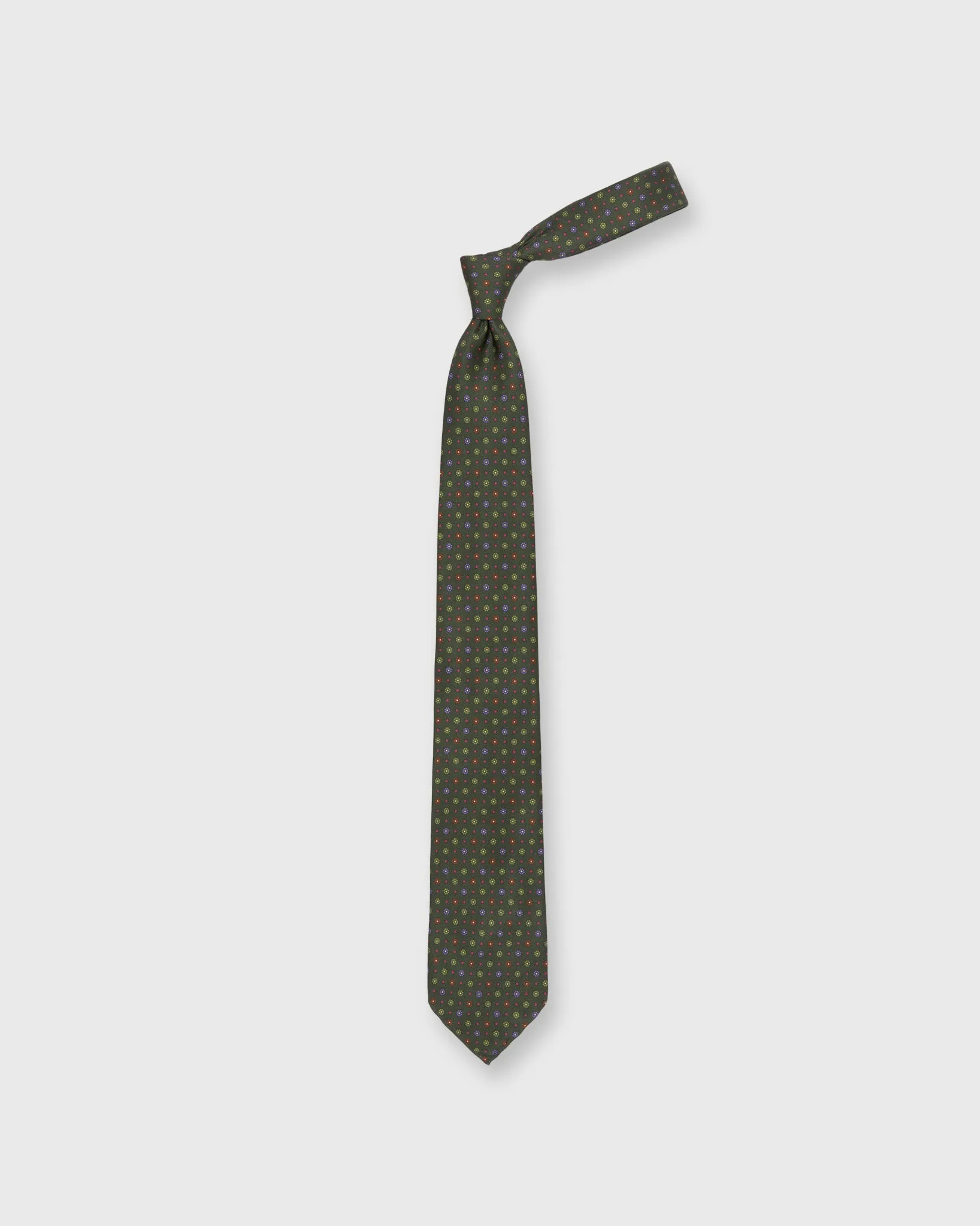 Silk Print Tie in Forest/Peri/Brown Flower sold by Mashburn product image thumbnail 3