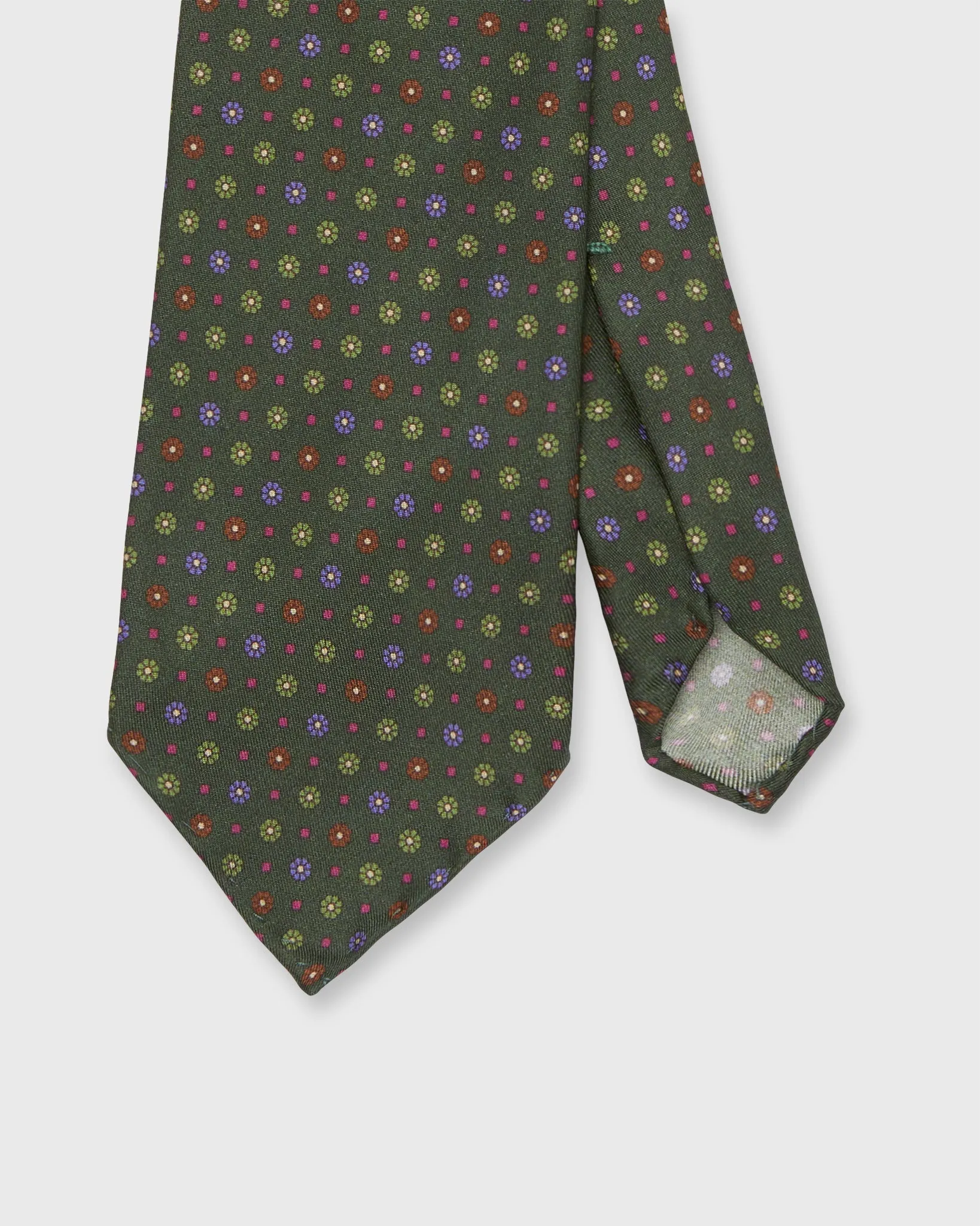 Silk Print Tie in Forest/Peri/Brown Flower sold by Mashburn