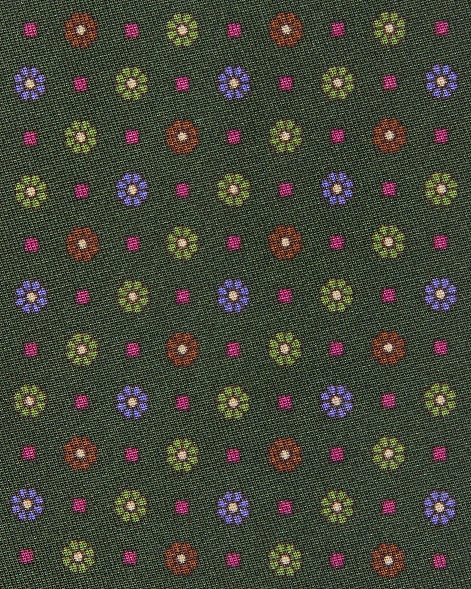 Silk Print Tie in Forest/Peri/Brown Flower sold by Mashburn product image thumbnail 2