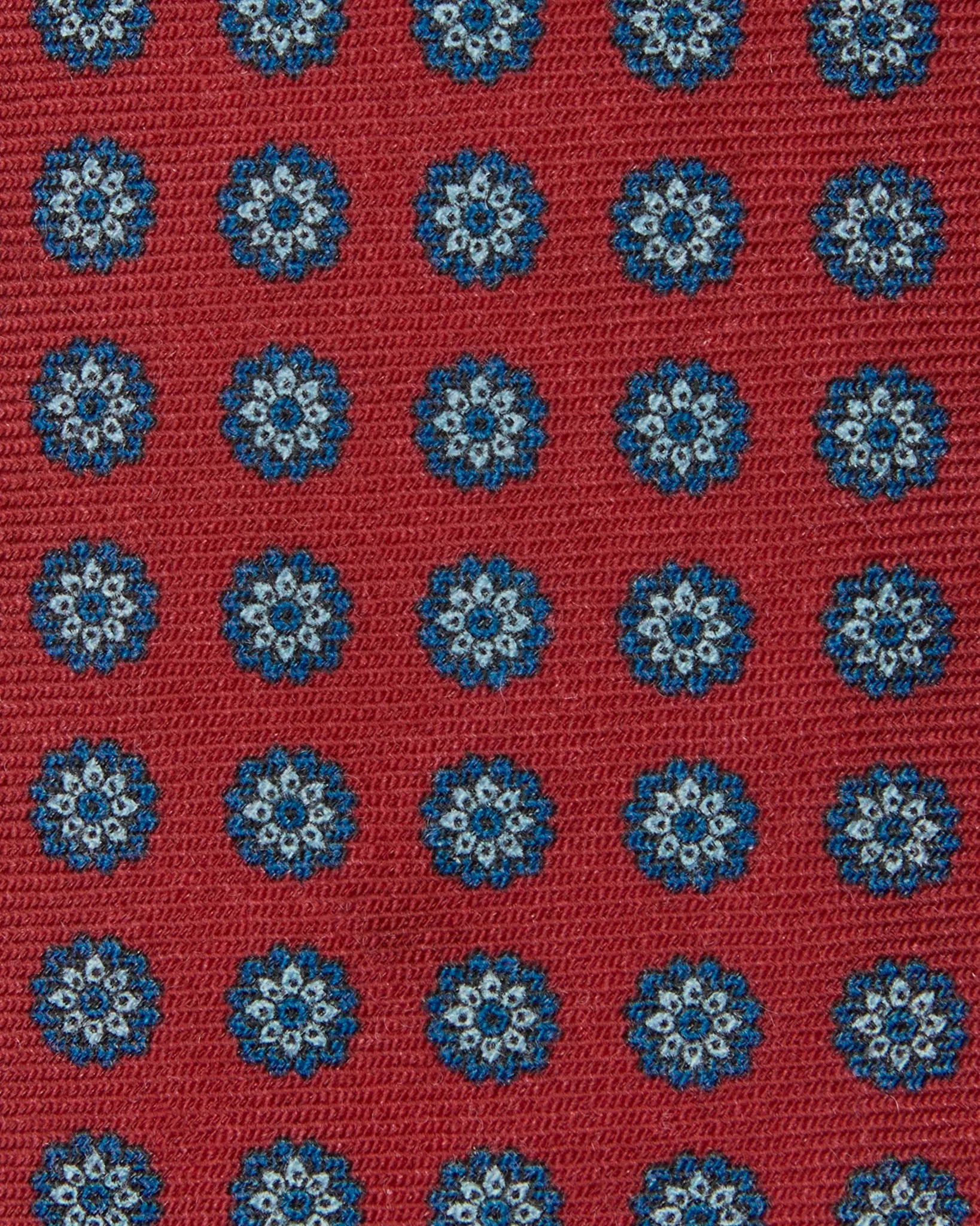 Wool Print Tie in Brick/Blue/Sky Flower sold by Mashburn product image thumbnail 2