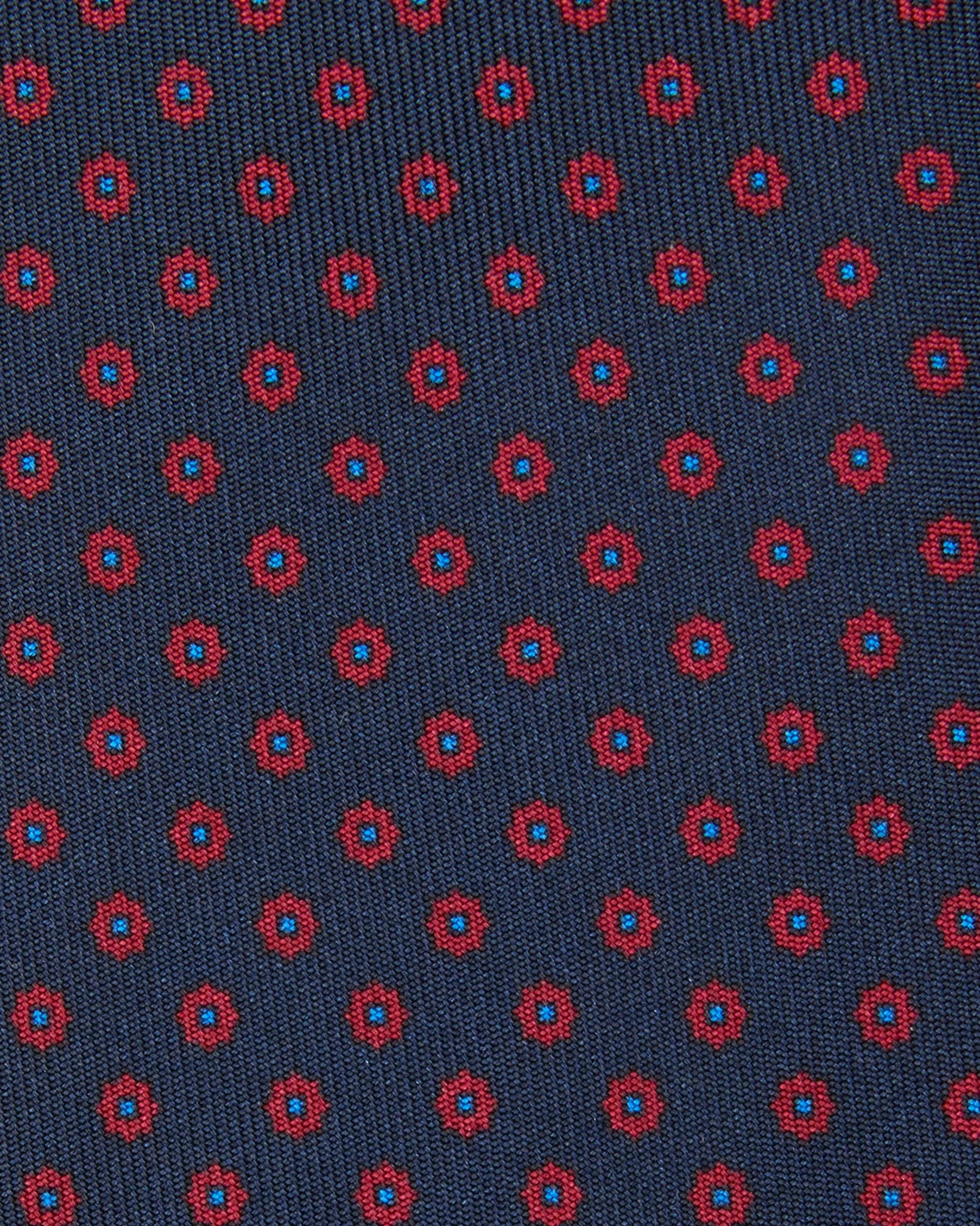 Silk Print Tie in Navy/Red/Sky Foulard sold by Mashburn product image thumbnail 2