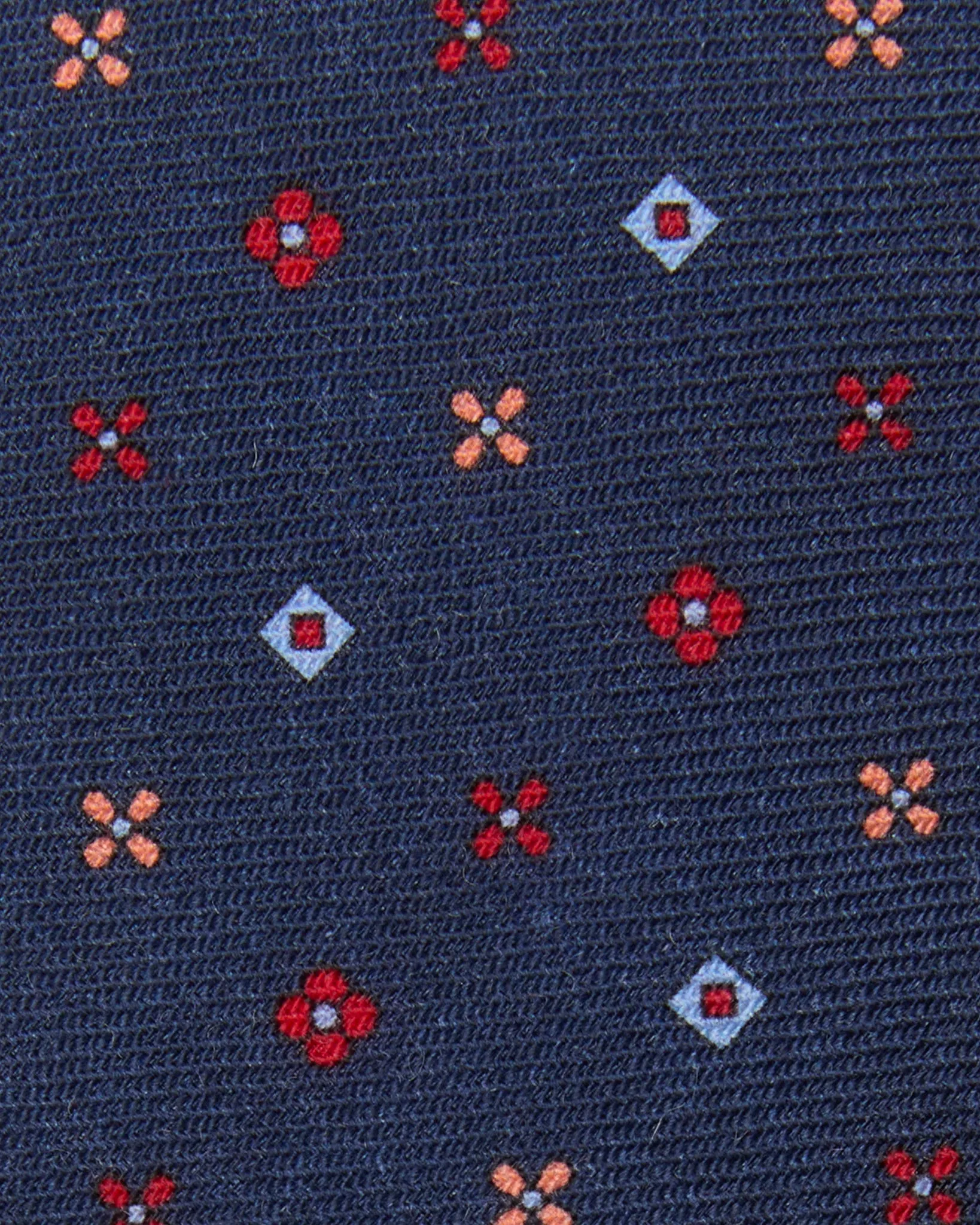 Wool Print Tie in Navy/Red/Gold Foulard sold by Mashburn product image thumbnail 2