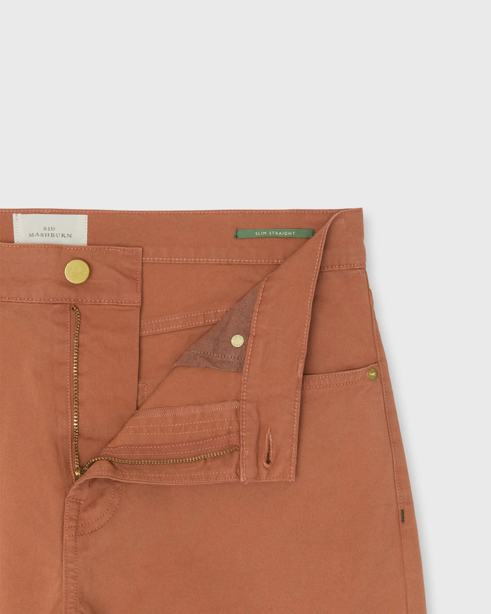 Slim Straight 5-Pocket Pant in Persimmon Twill sold by Mashburn product image thumbnail 3