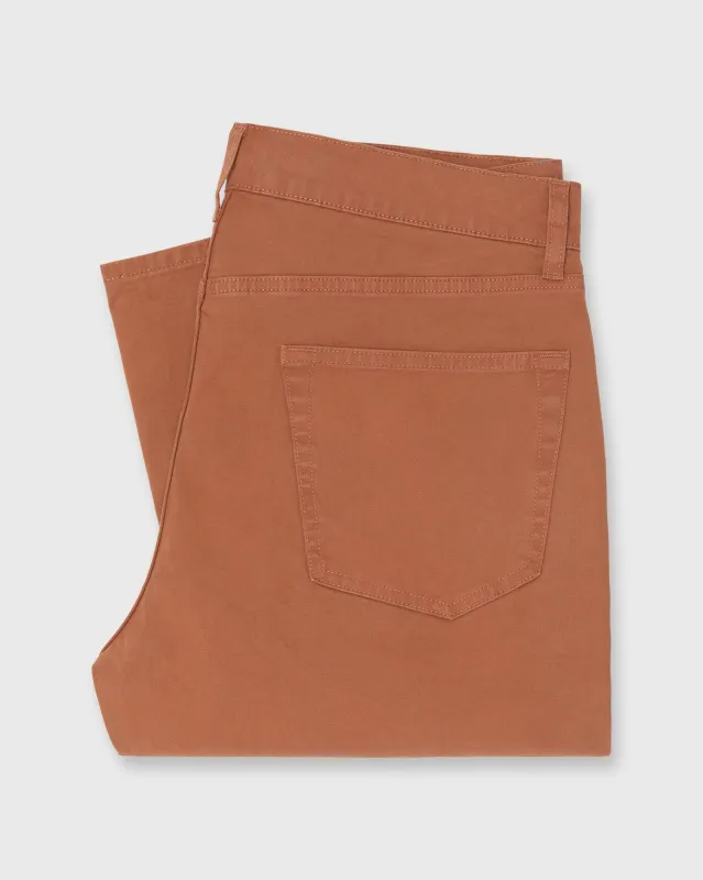 Slim Straight 5-Pocket Pant in Persimmon Twill sold by Mashburn