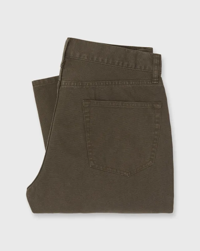 Slim Straight 5-Pocket Pant in Coffee Canvas sold by Mashburn
