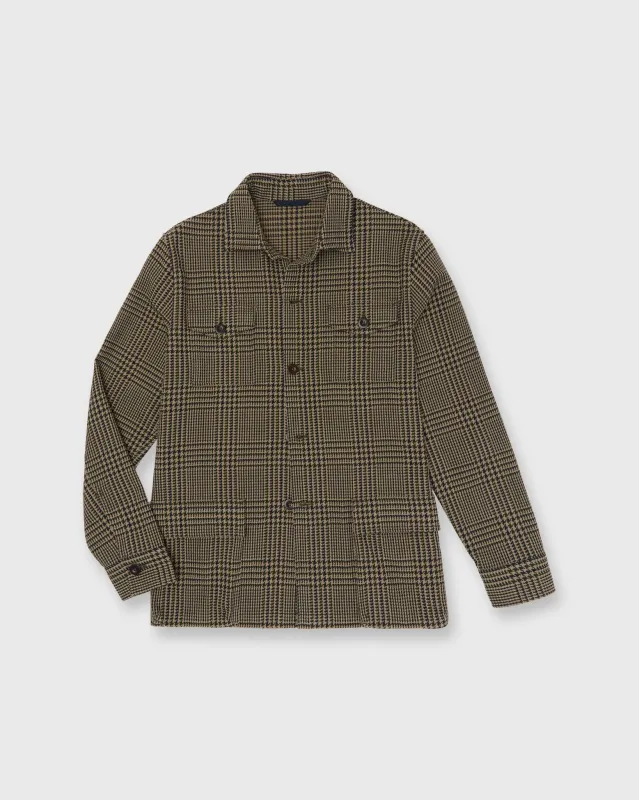 Military Jacket in Oat/Olive/Navy Plaid Hopsack sold by Mashburn