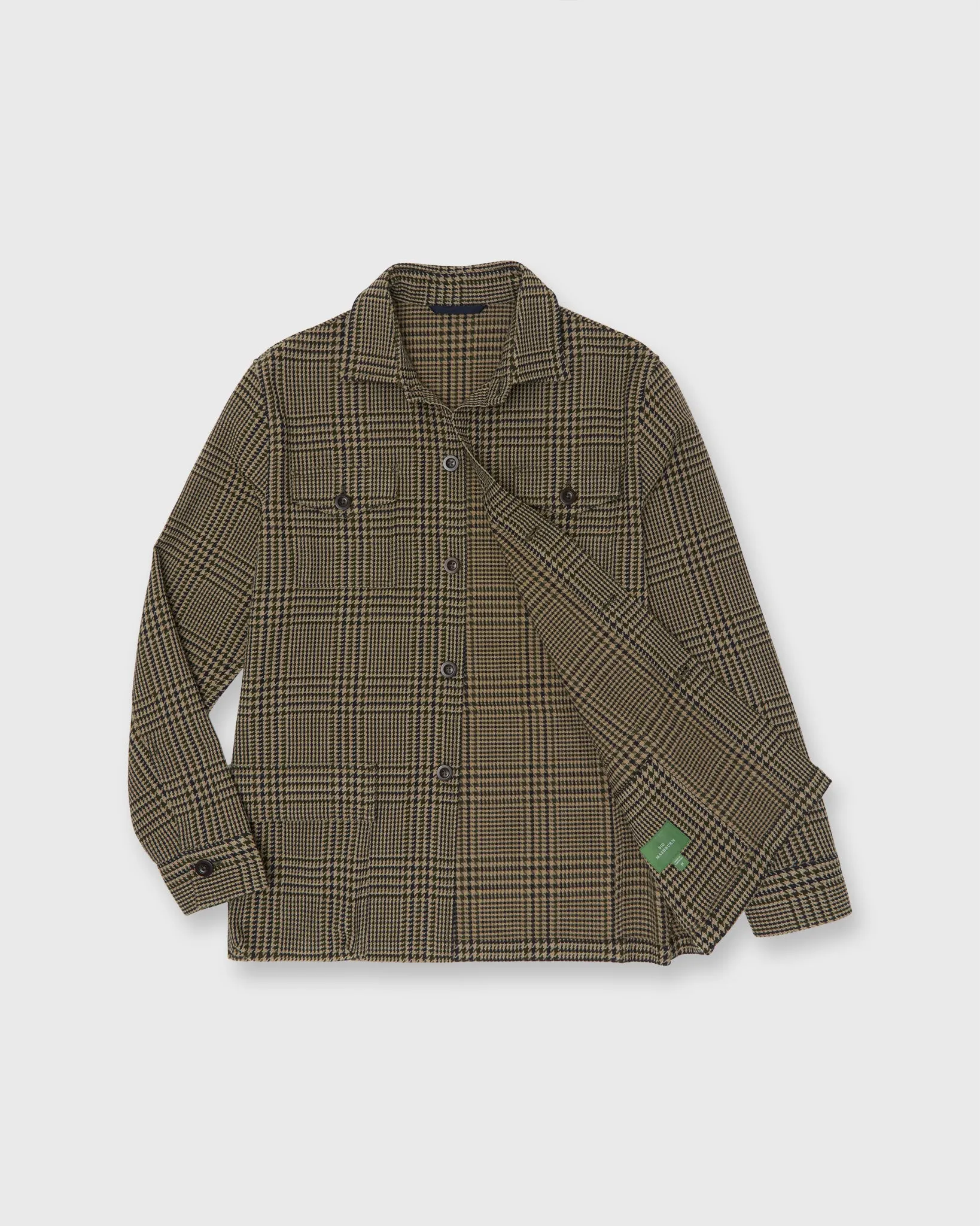 Military Jacket in Oat/Olive/Navy Plaid Hopsack sold by Mashburn product image thumbnail 2