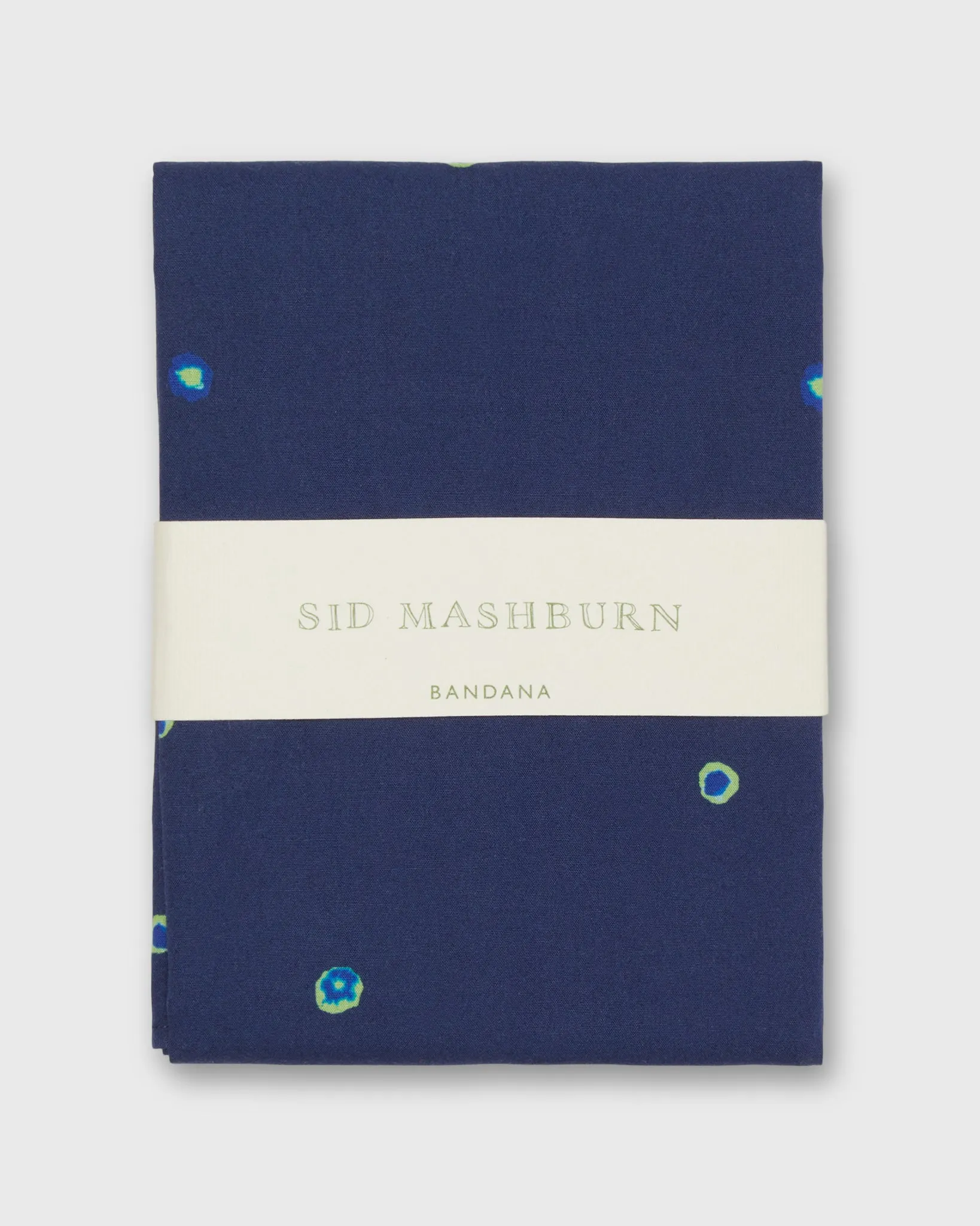 Bandana in Navy/Green/Blue Tie Dye Dot sold by Mashburn