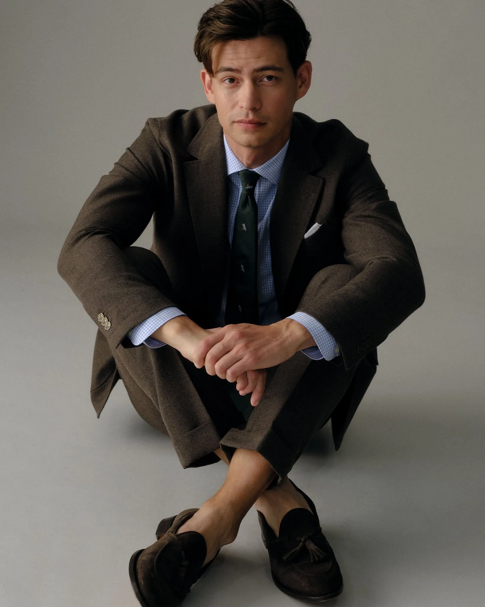 Ghost Trouser in Char Brown Country Cloth sold by Mashburn product image thumbnail 5