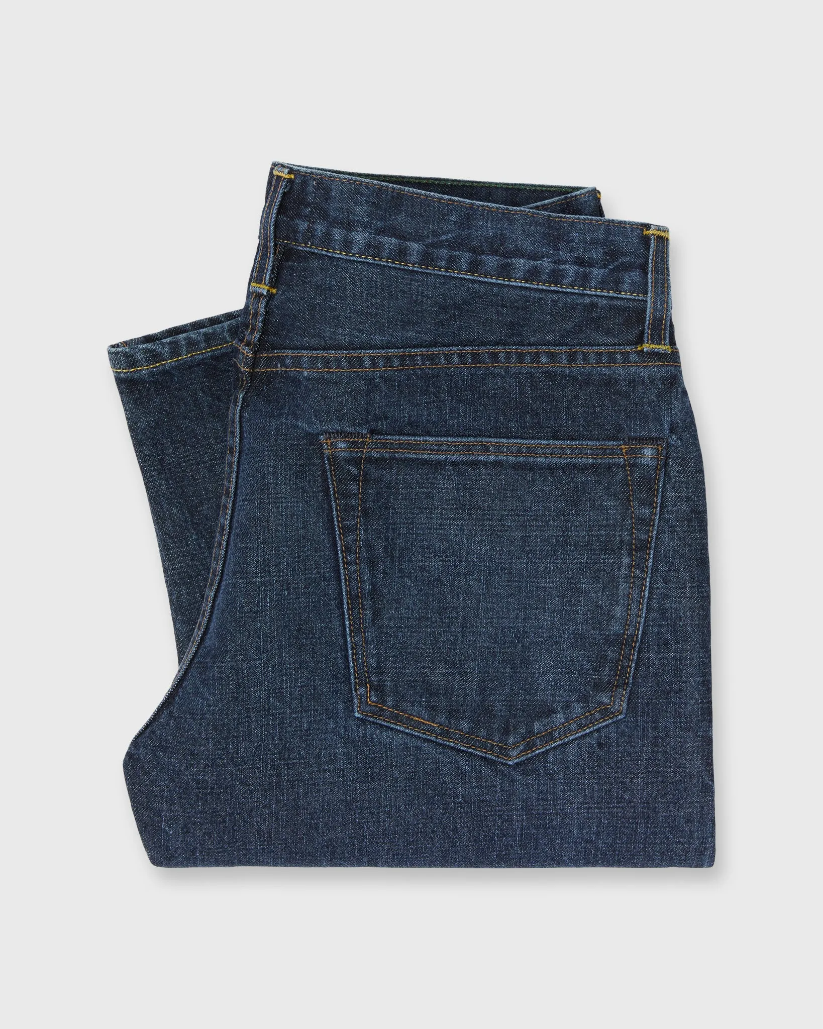 Slim Straight Jean in Japanese Selvedge Dark Rinse Denim sold by Mashburn