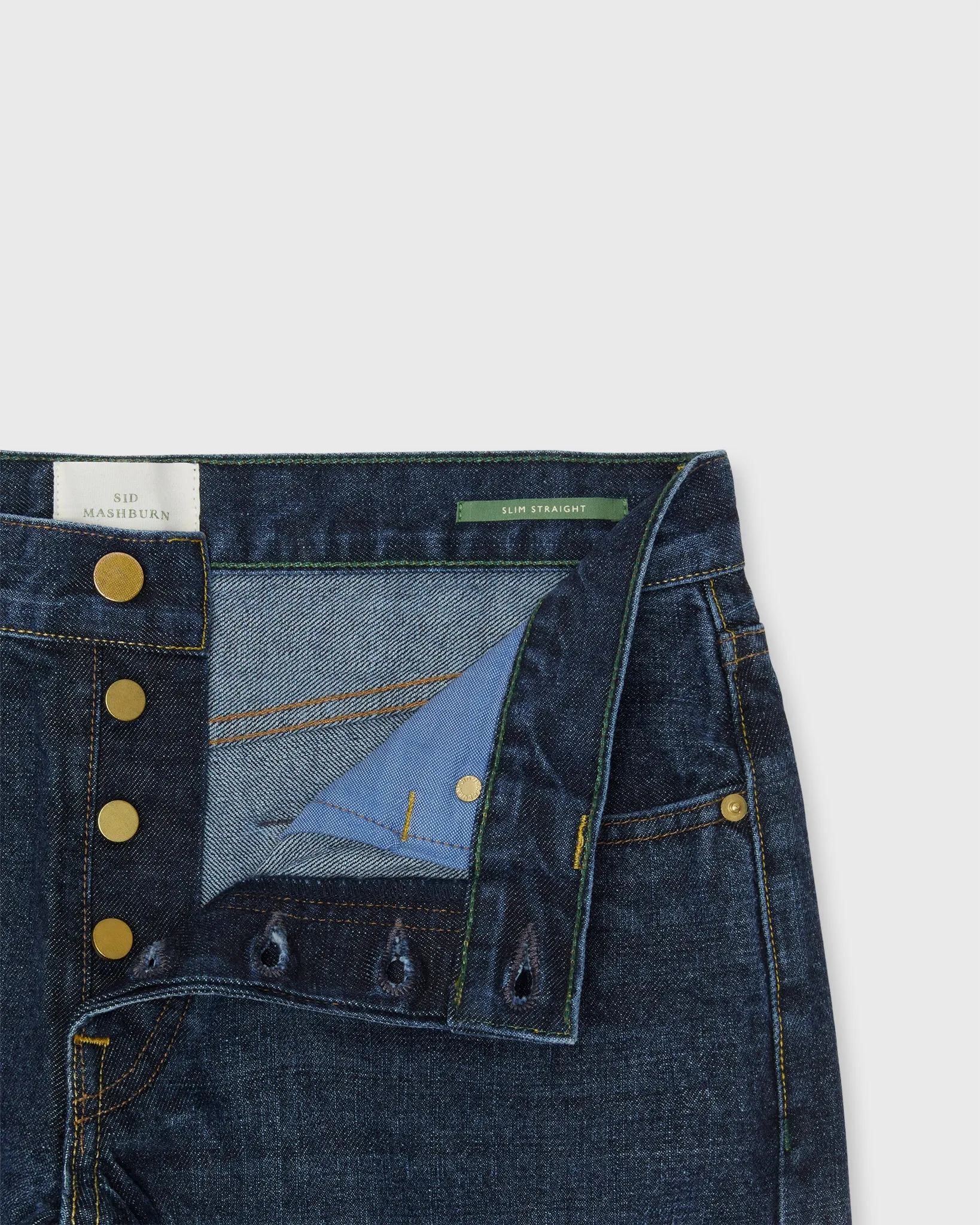Slim Straight Jean in Japanese Selvedge Dark Rinse Denim sold by Mashburn product image thumbnail 3