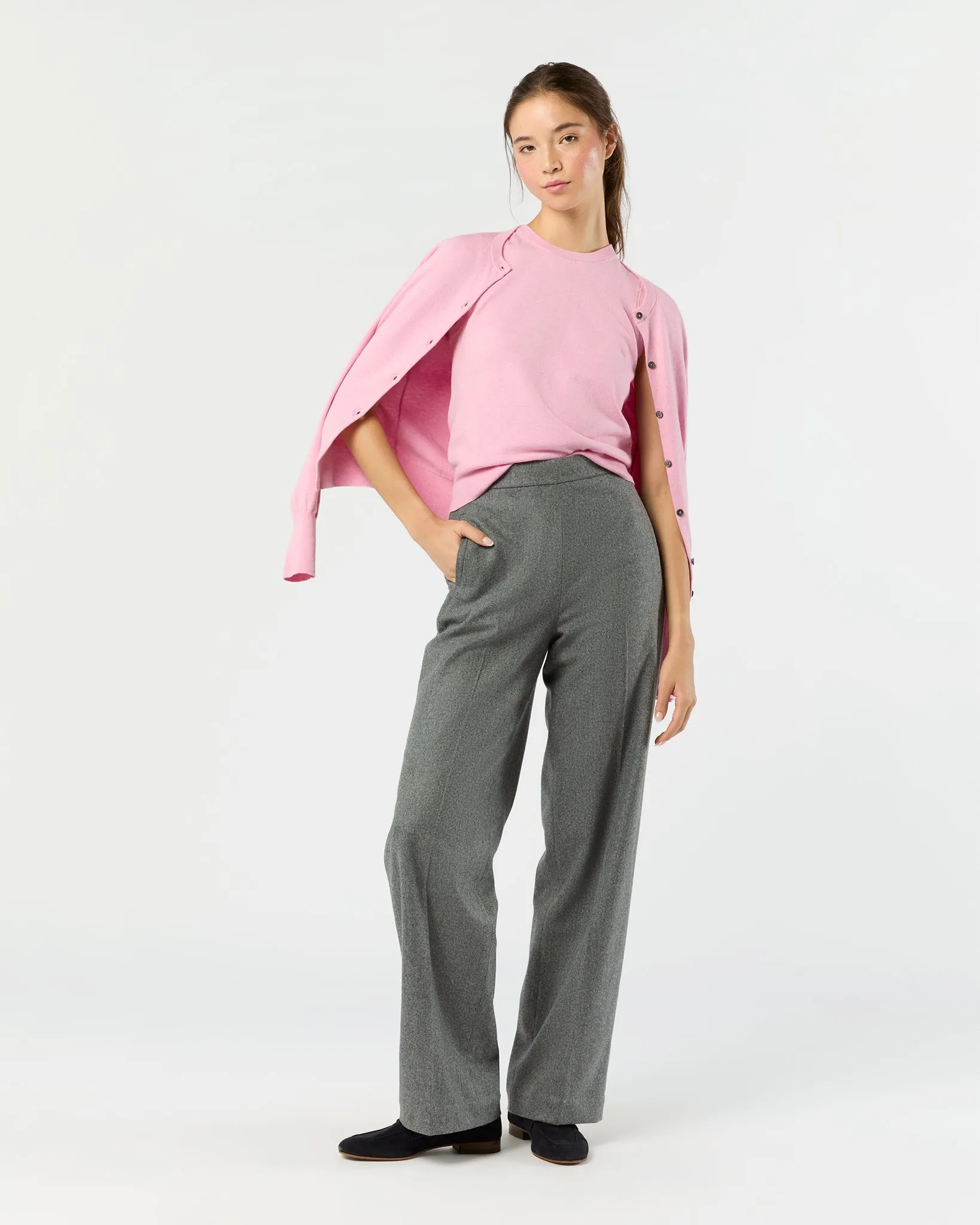 Rosie Cardigan in Heather Rose Cotton/Silk Yarn sold by Mashburn product image thumbnail 2