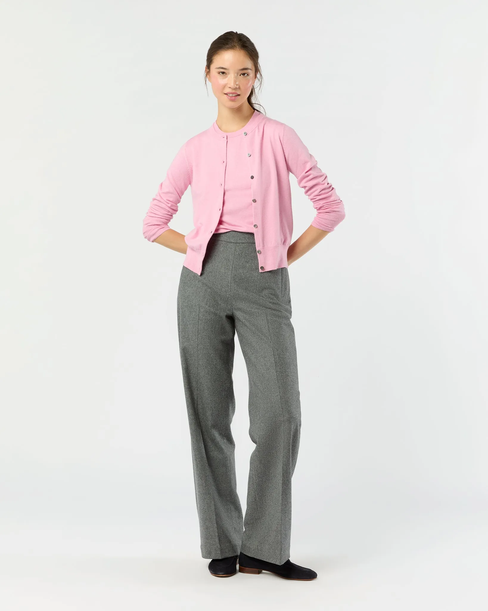 Rosie Cardigan in Heather Rose Cotton/Silk Yarn sold by Mashburn product image thumbnail 4