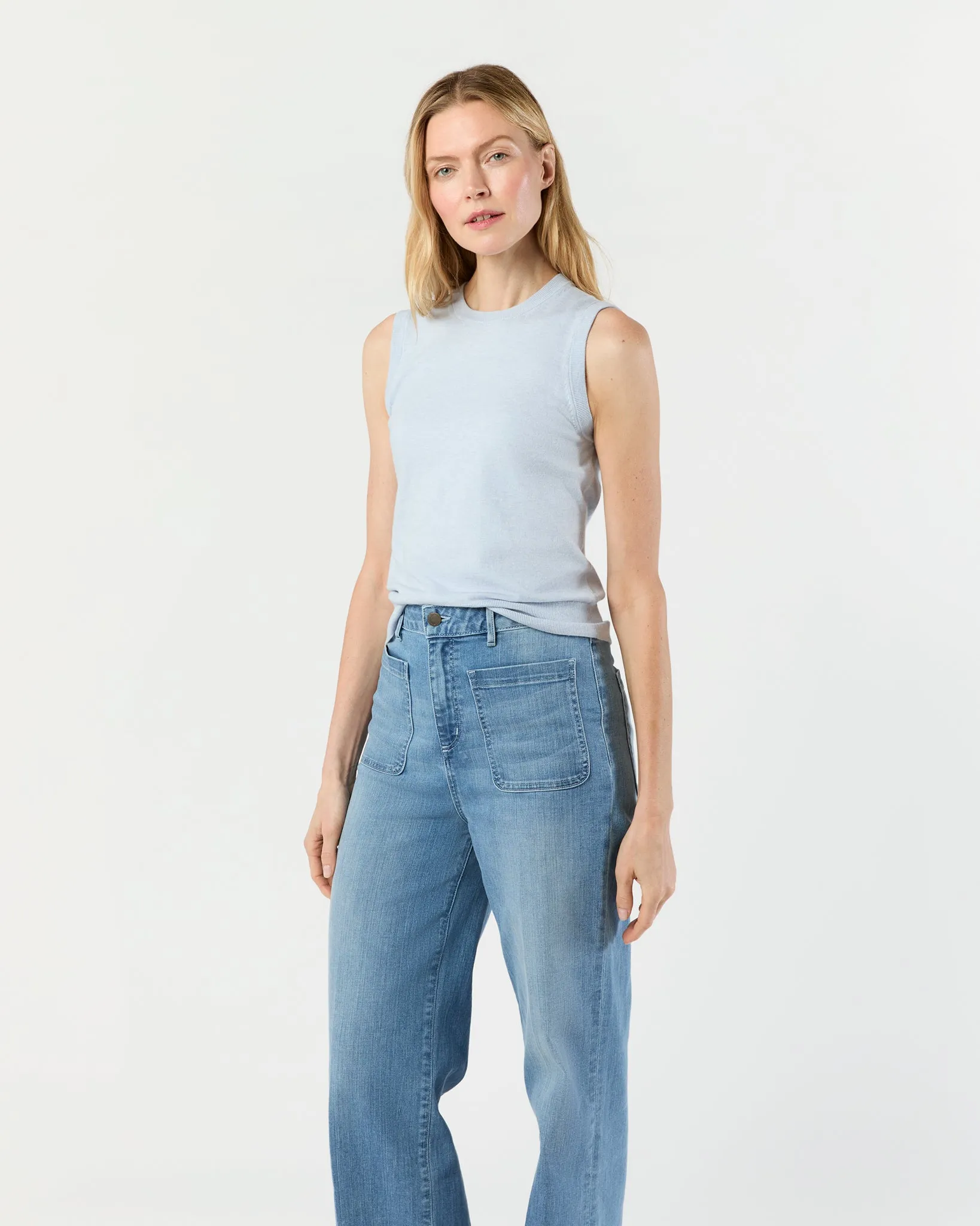 Rosie Shell in Heather Sky Cotton/Silk sold by Mashburn product image thumbnail 5