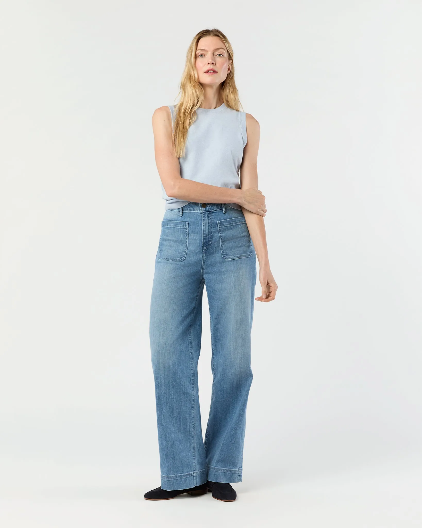 Rosie Shell in Heather Sky Cotton/Silk sold by Mashburn product image thumbnail 4
