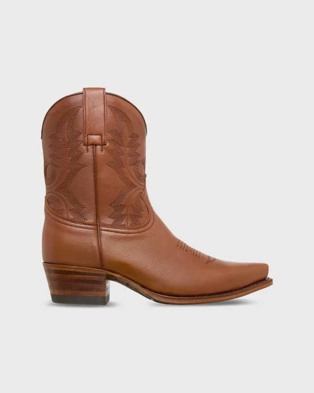 Marie Cowboy Boot in Tobacco Leather sold by Mashburn