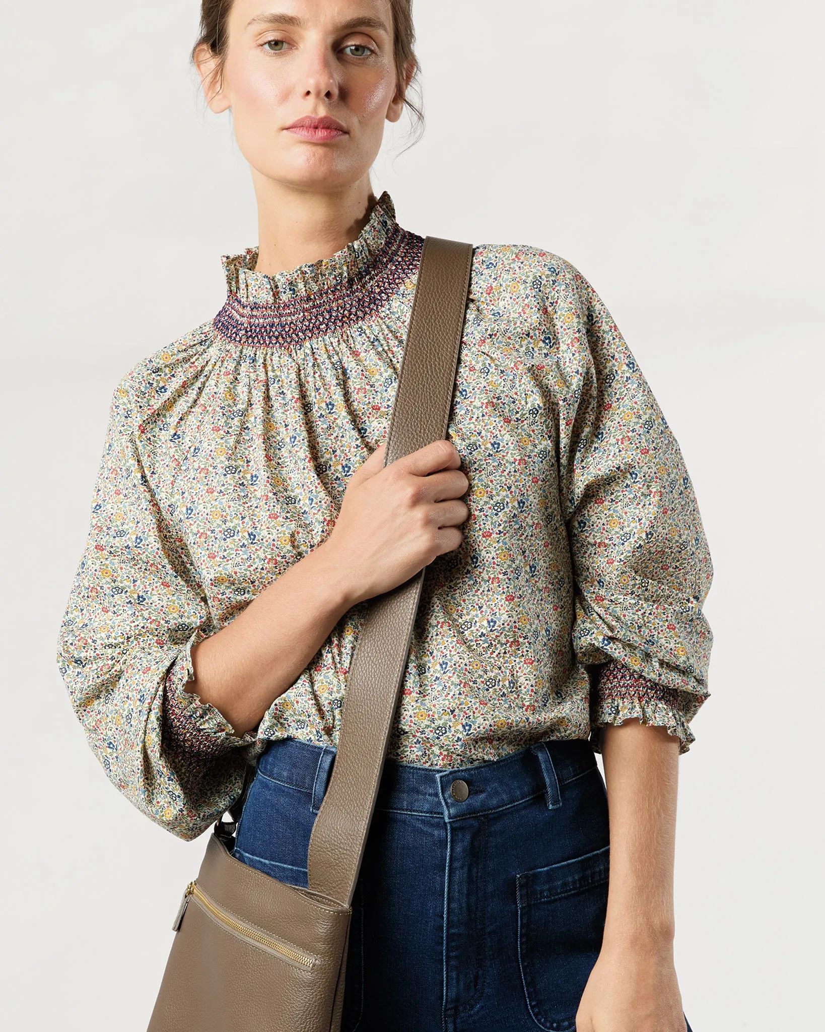 Crossbody Pouch in Dark Taupe Leather sold by Mashburn product image thumbnail 2