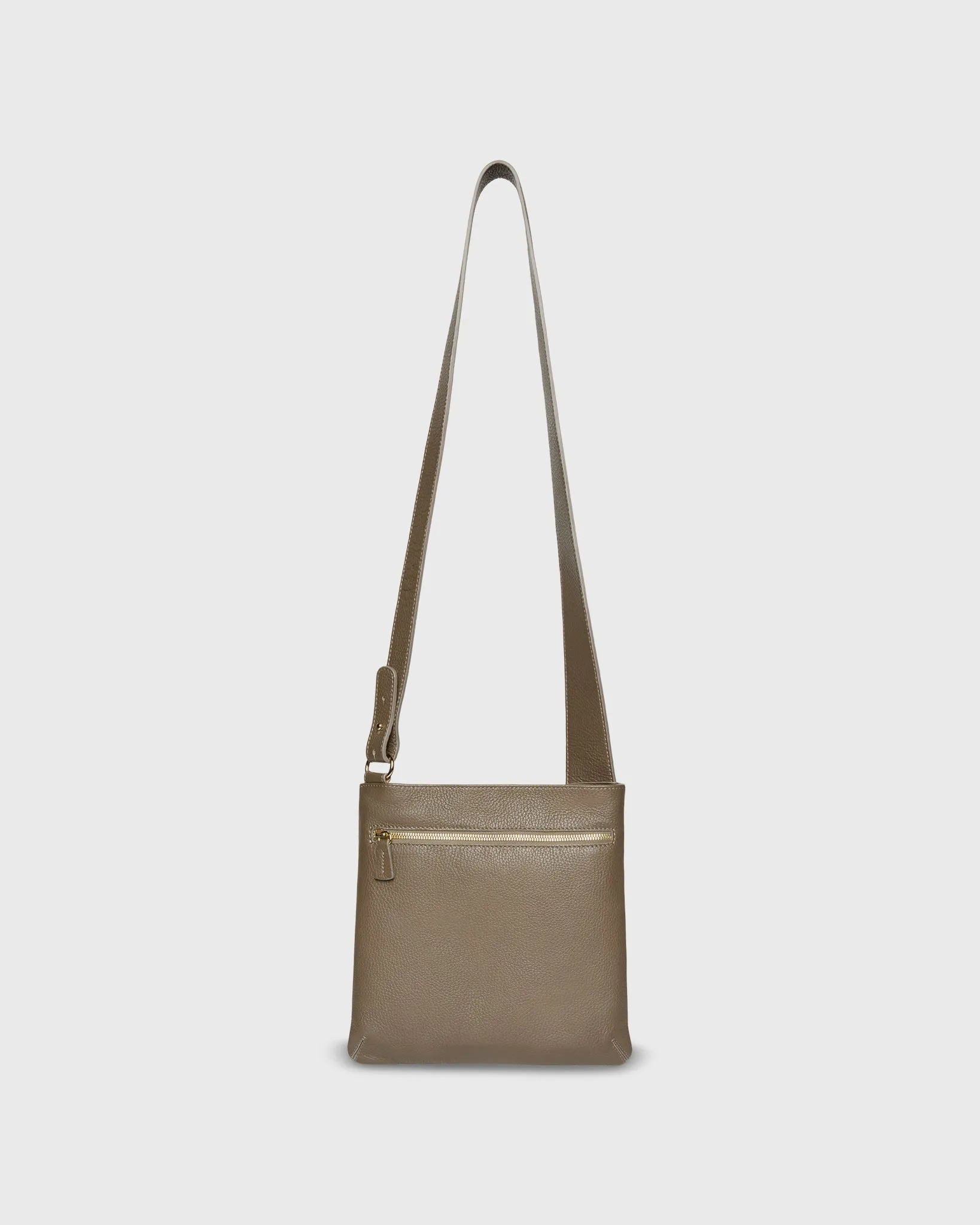 Crossbody Pouch in Dark Taupe Leather sold by Mashburn