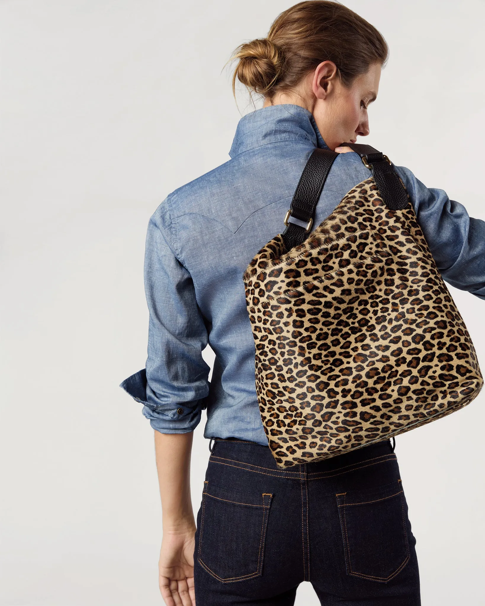 Large Hobo Bag in Leopard Calf Hair sold by Mashburn product image thumbnail 2