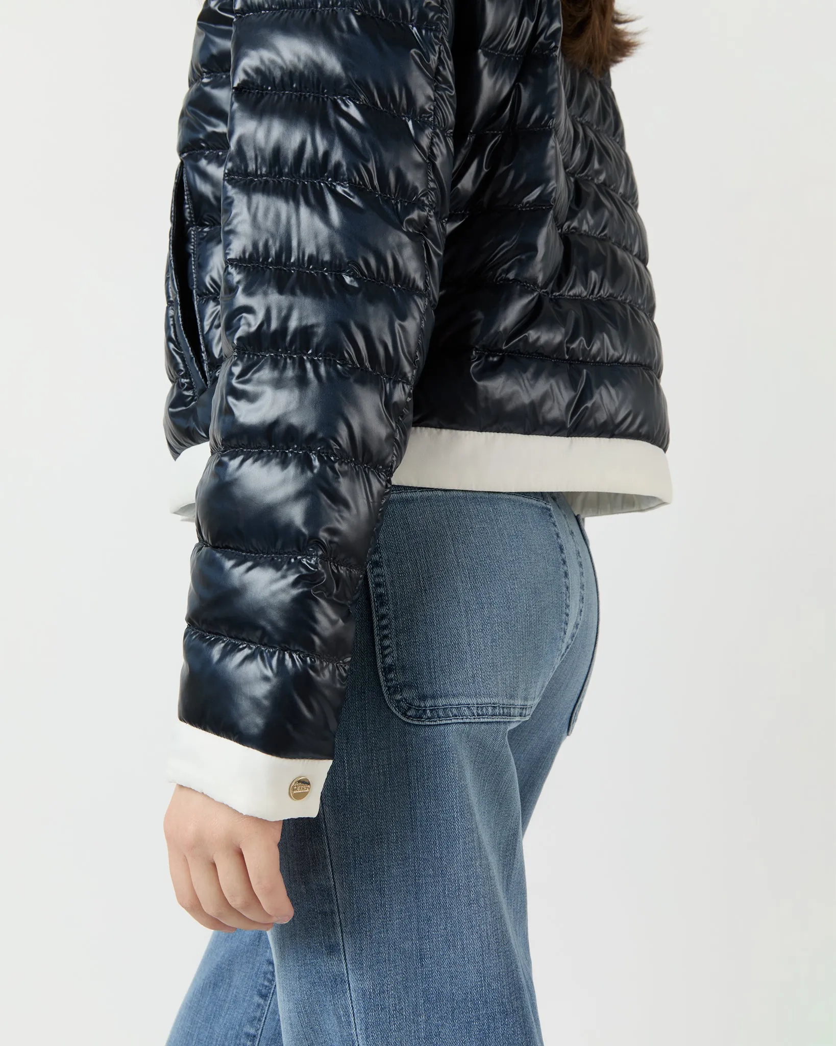 Short Jacket with Matte Trim in Navy sold by Mashburn product image thumbnail 5