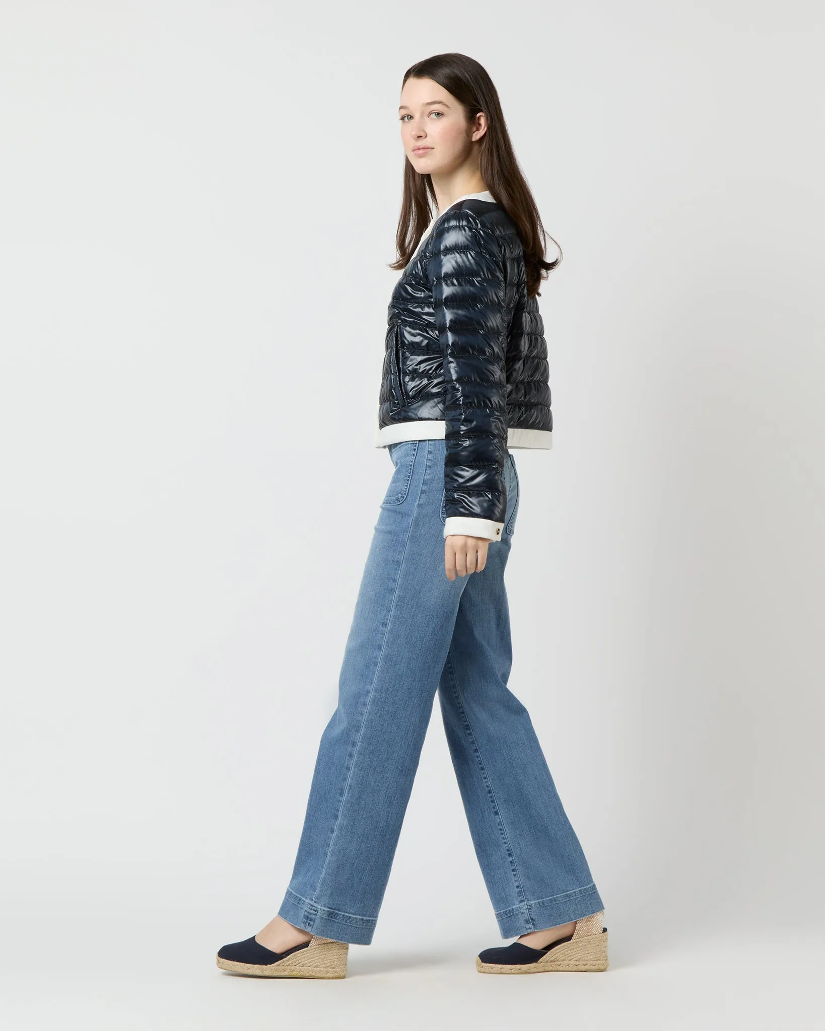 Short Jacket with Matte Trim in Navy sold by Mashburn product image thumbnail 4