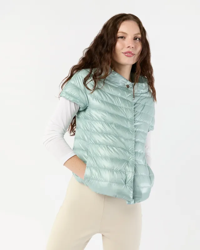 Greta Cap-Sleeve Jacket in Light Blue sold by Mashburn