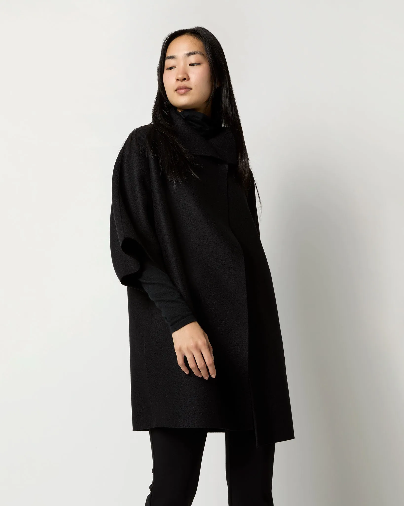Kimono Coat in Black sold by Mashburn