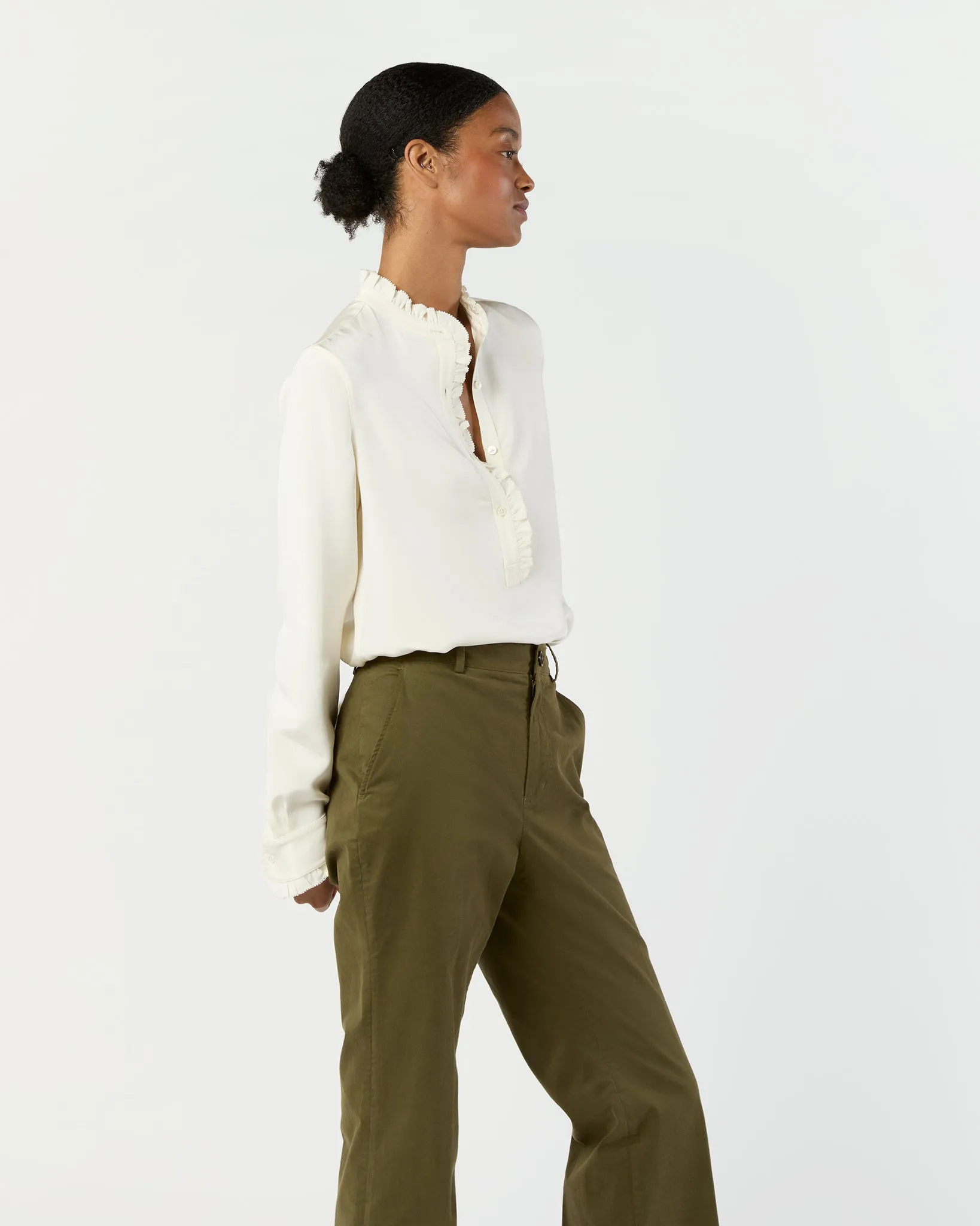 Frill Blouse in Ivory Silk sold by Mashburn product image thumbnail 4