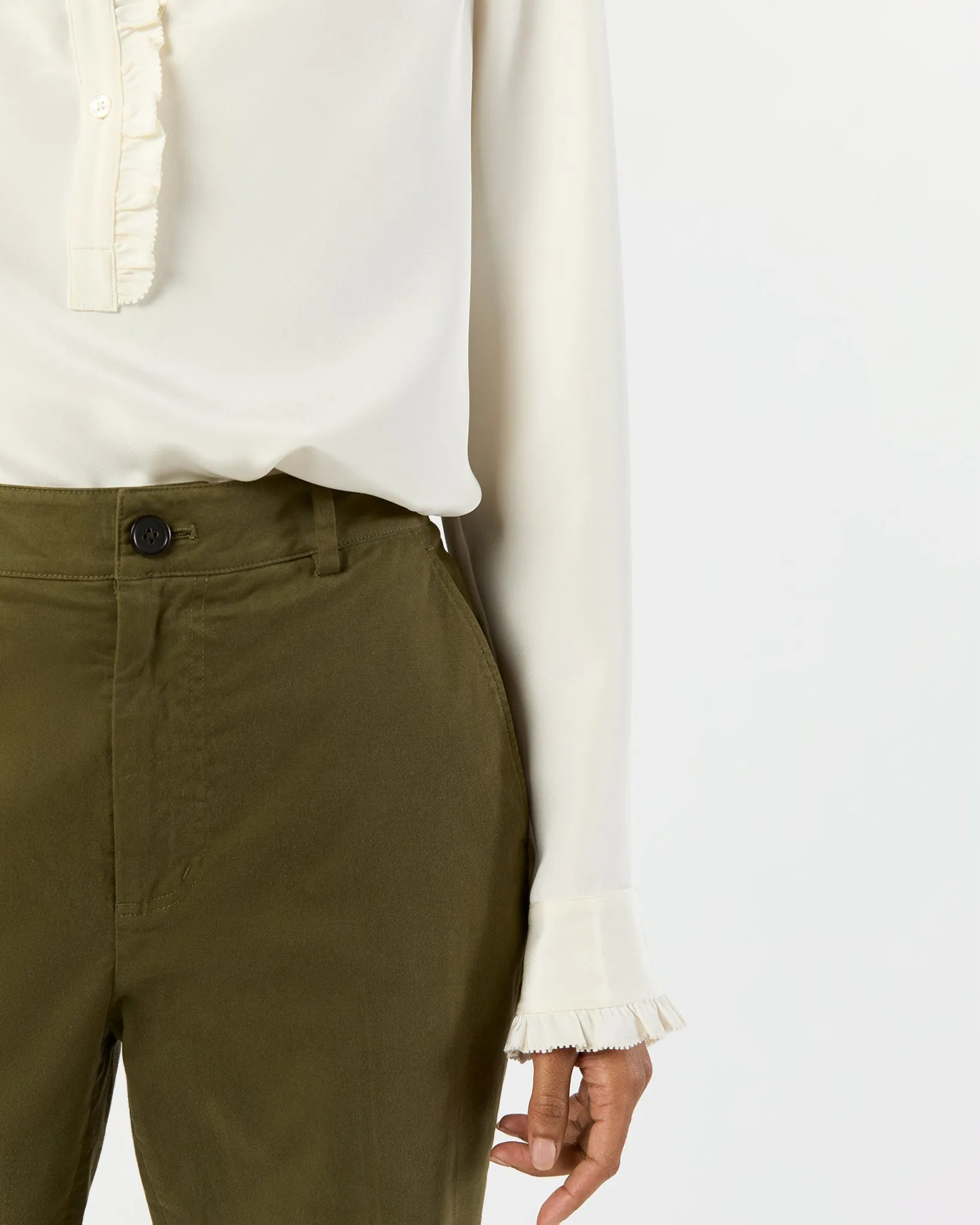 Frill Blouse in Ivory Silk sold by Mashburn product image thumbnail 3