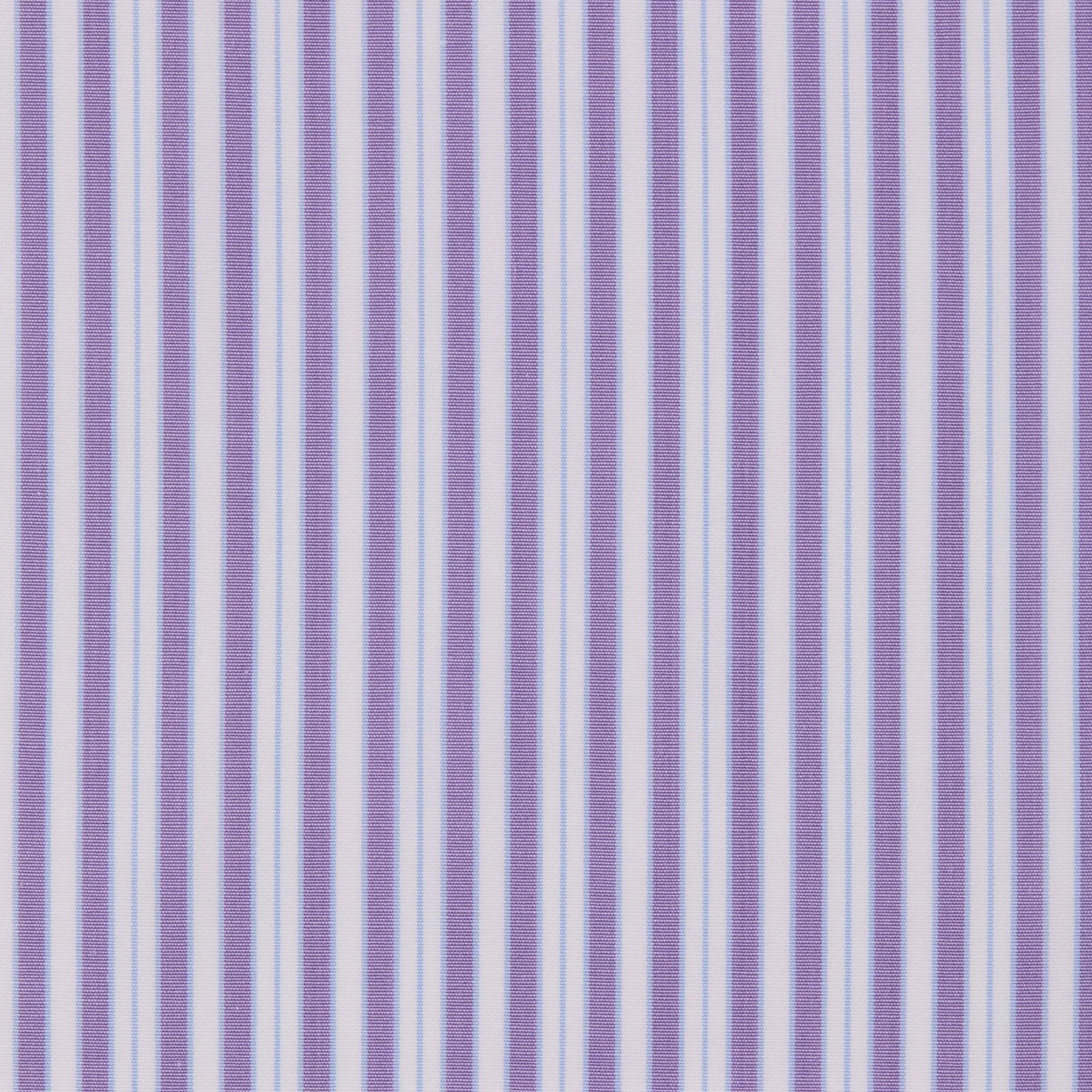 Made-to-Measure Shirt in Lavender/Sky Stripe Poplin sold by Mashburn product image thumbnail 2