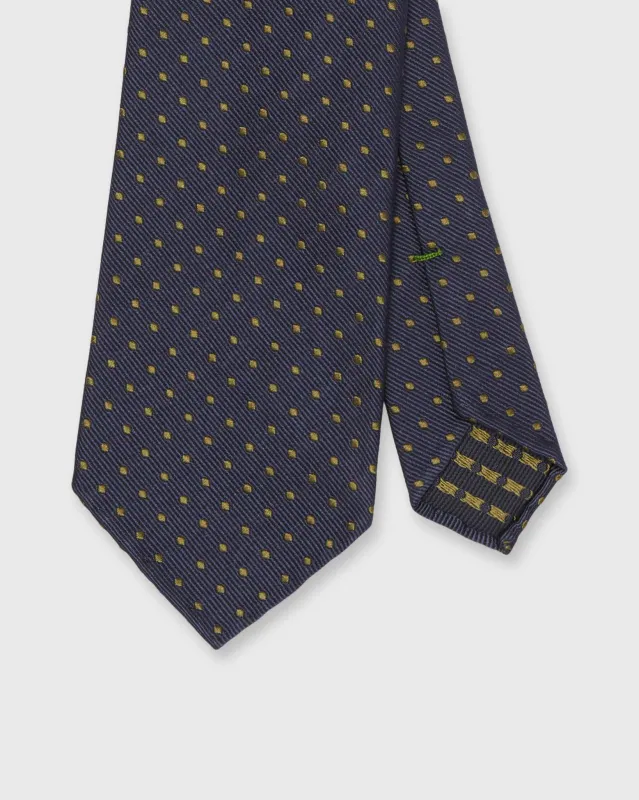 Silk Woven Tie in Navy/Moss Dot sold by Mashburn