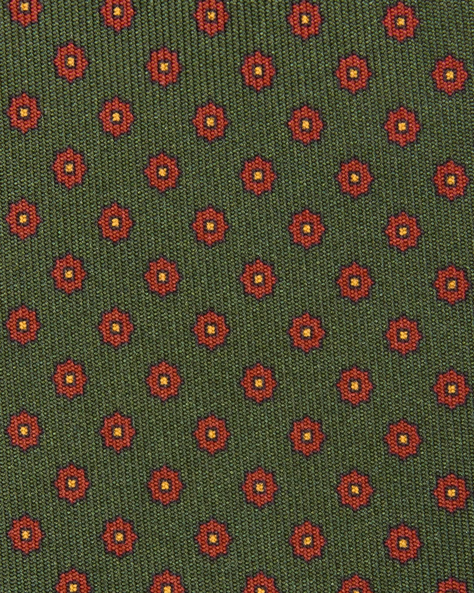 Silk Print Tie in Green/Red/Yellow Foulard sold by Mashburn product image thumbnail 2