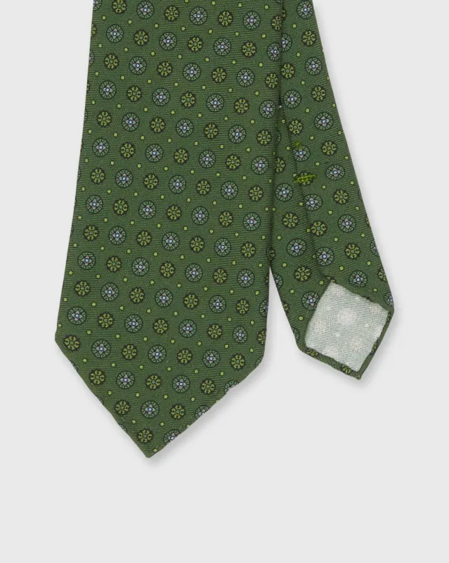 Silk Print Tie in Green/Spruce Foulard sold by Mashburn