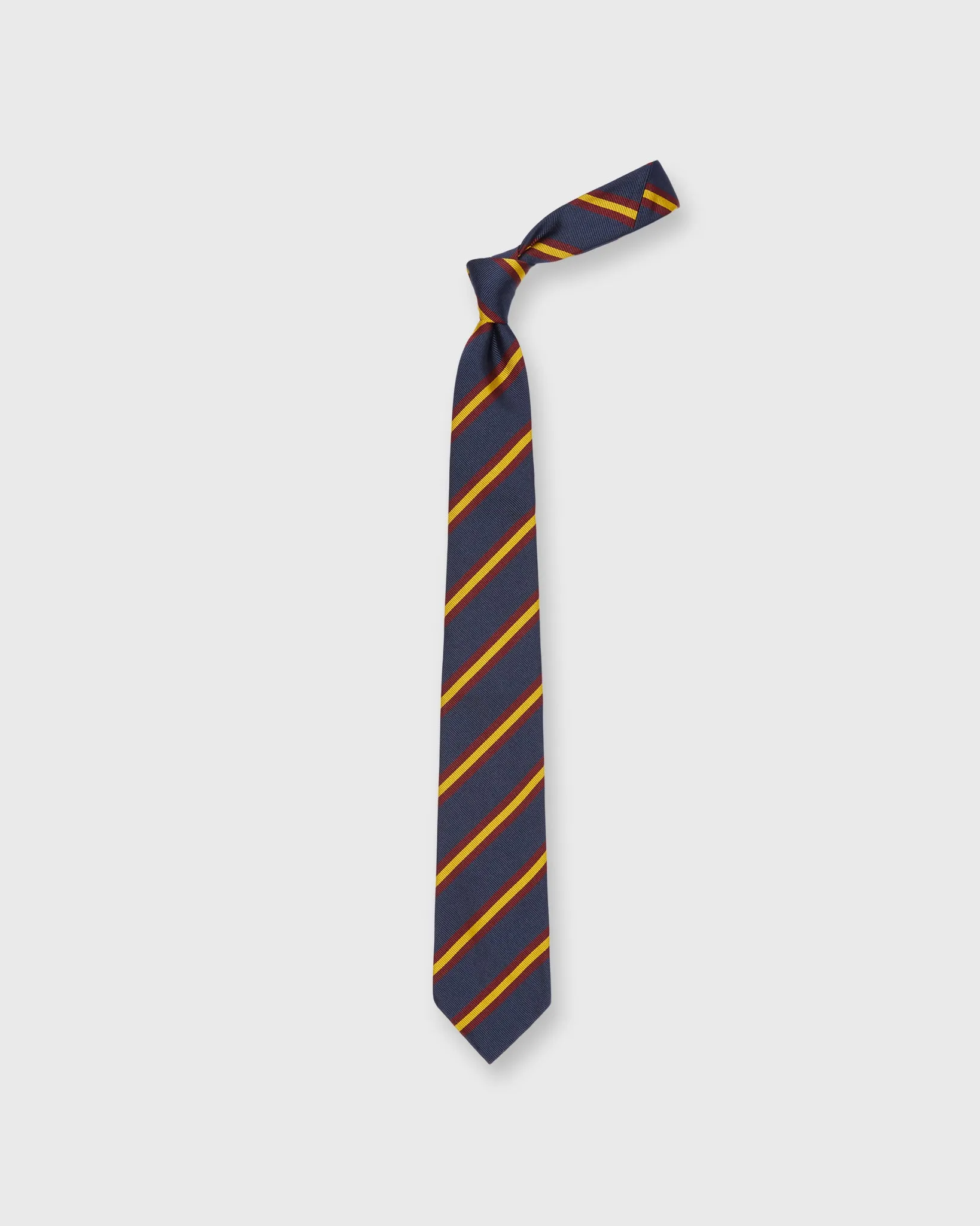 Silk Woven Tie in Navy/Burgundy/Scotch Stripe sold by Mashburn product image thumbnail 3