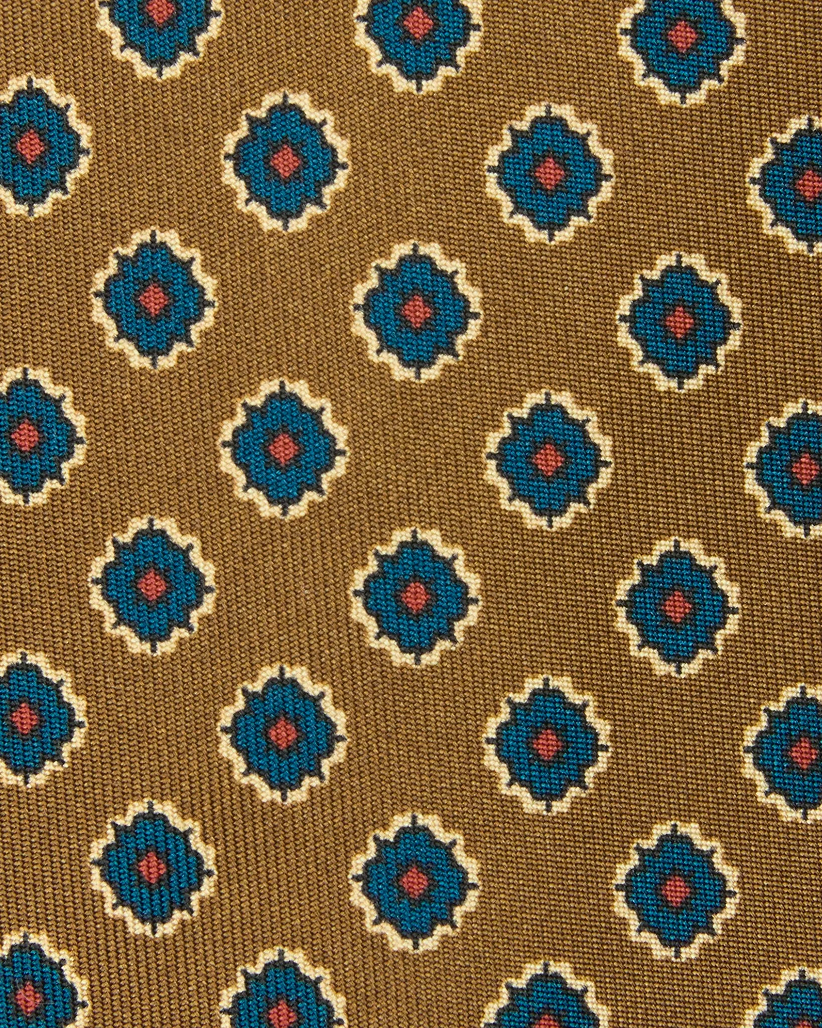 Silk Print Tie in Mushroom/Blue Foulard sold by Mashburn product image thumbnail 2