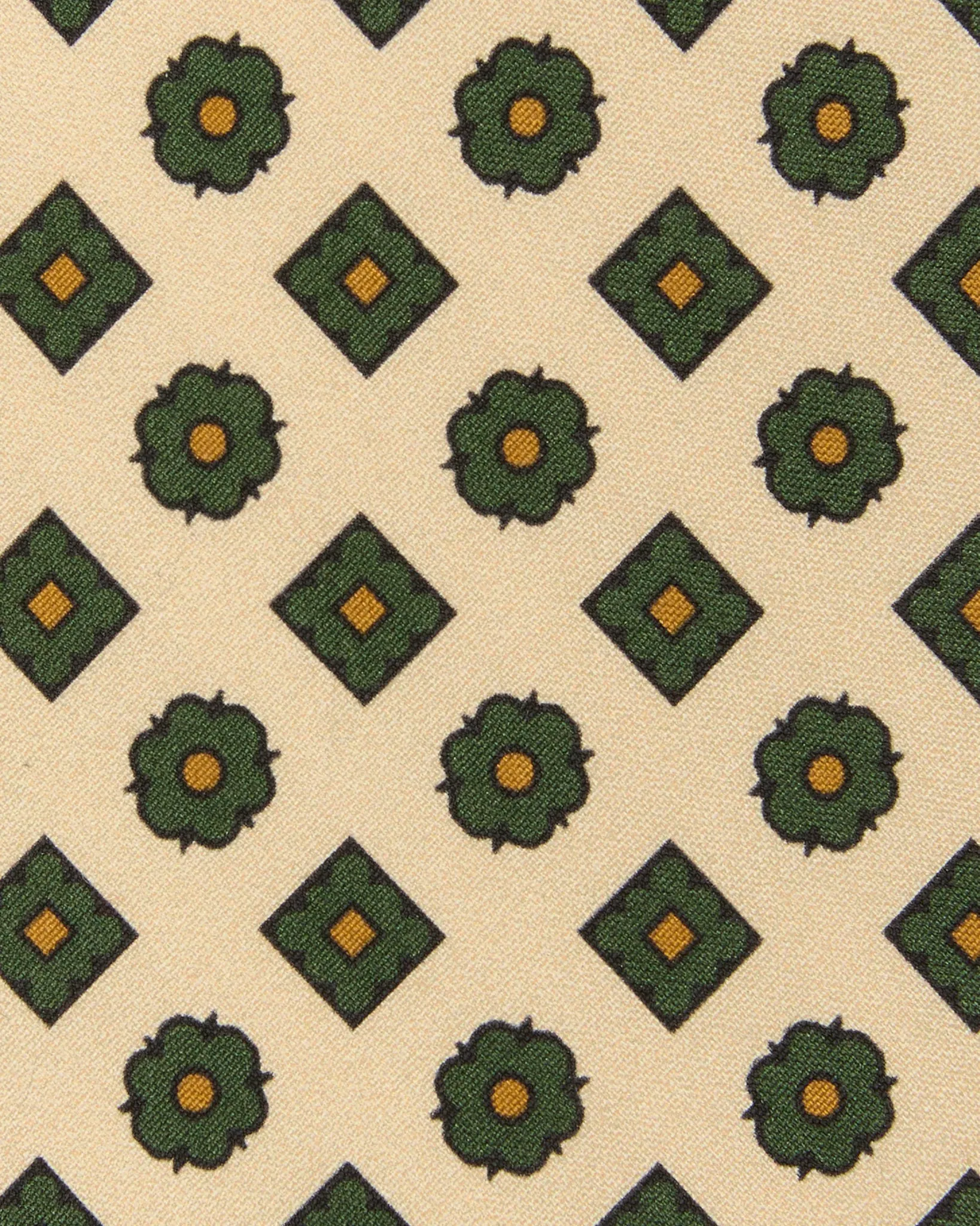 Silk Print Tie in Bone/Lovat/Umber Foulard sold by Mashburn product image thumbnail 2