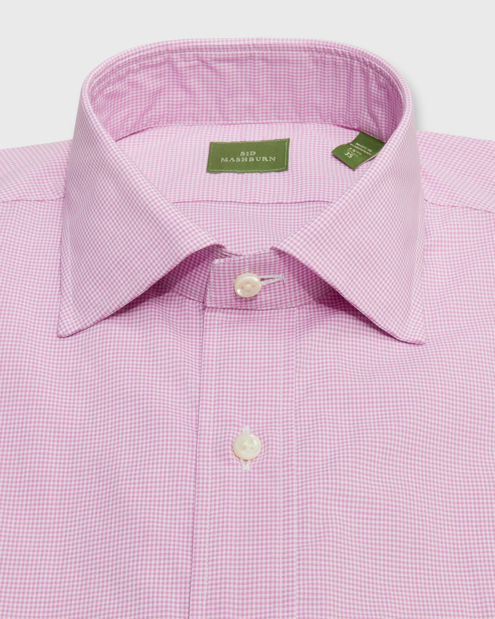 Spread Collar Dress Shirt in Orchid Micro Gingham sold by Mashburn product image thumbnail 2