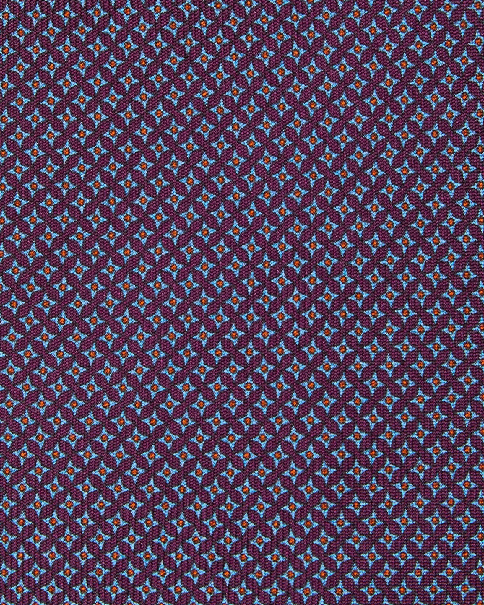 Silk Print Tie in Eggplant/Sky Square sold by Mashburn product image thumbnail 2