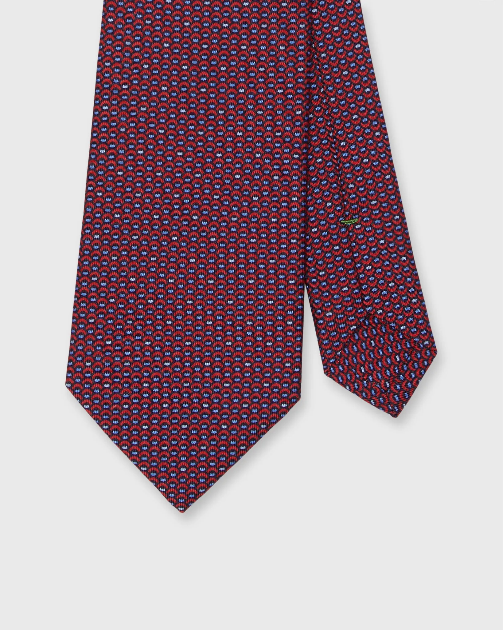 Silk Print Tie in Red/Sky Scallops sold by Mashburn
