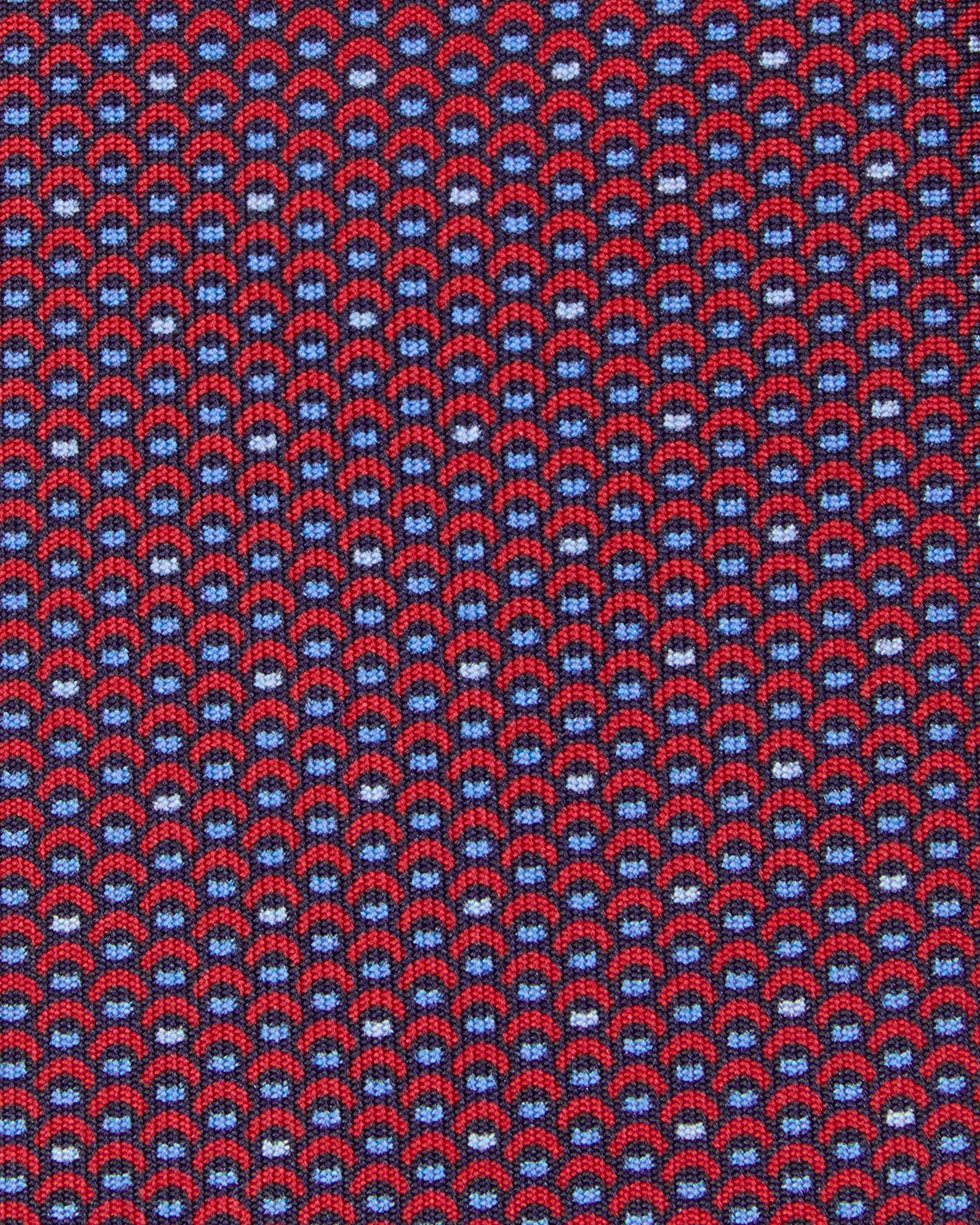 Silk Print Tie in Red/Sky Scallops sold by Mashburn product image thumbnail 2