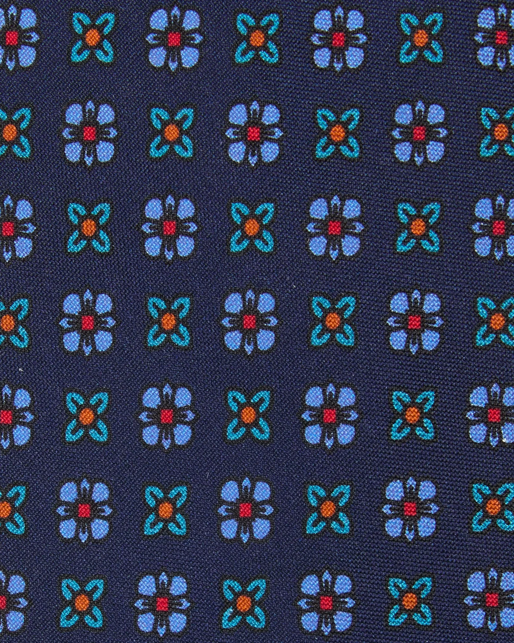 Silk Print Tie in Navy/Sky/Aegean Foulard sold by Mashburn product image thumbnail 2