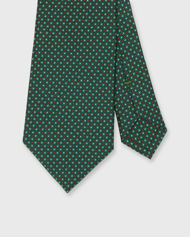 Silk Print Tie in Navy/Green/Orange Flower sold by Mashburn
