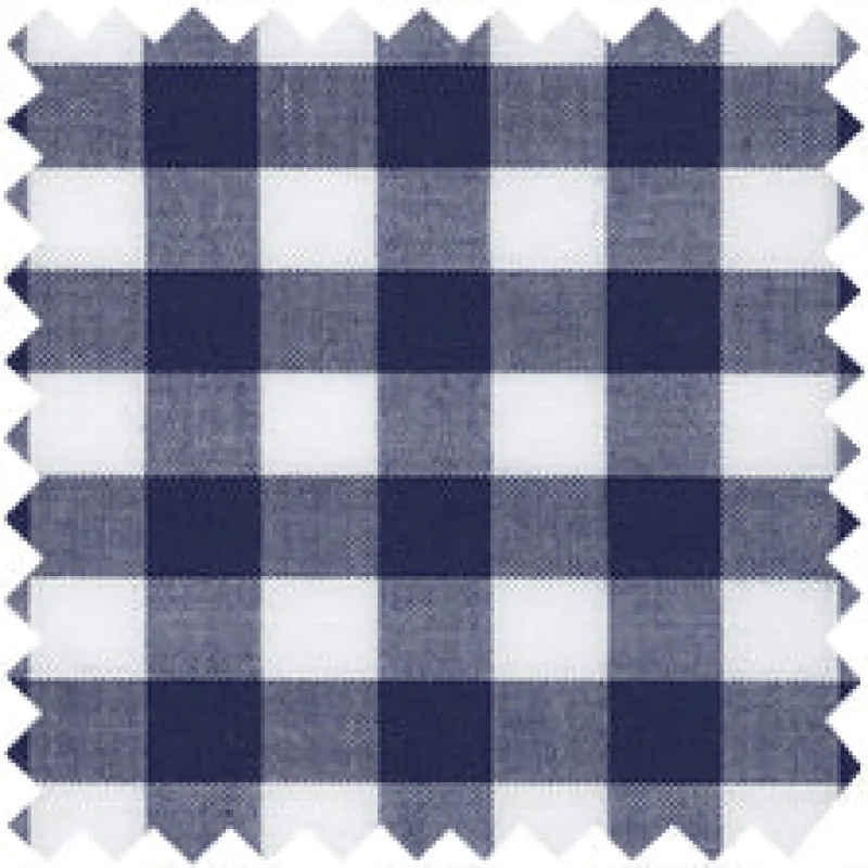 Made-to-Order Pleated Wrap Skirt in Navy Gingham Poplin sold by Mashburn