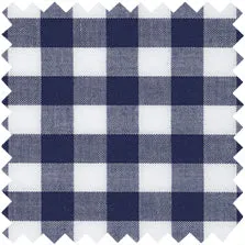 Made-to-Order Pleated Wrap Skirt in Navy Gingham Poplin sold by Mashburn